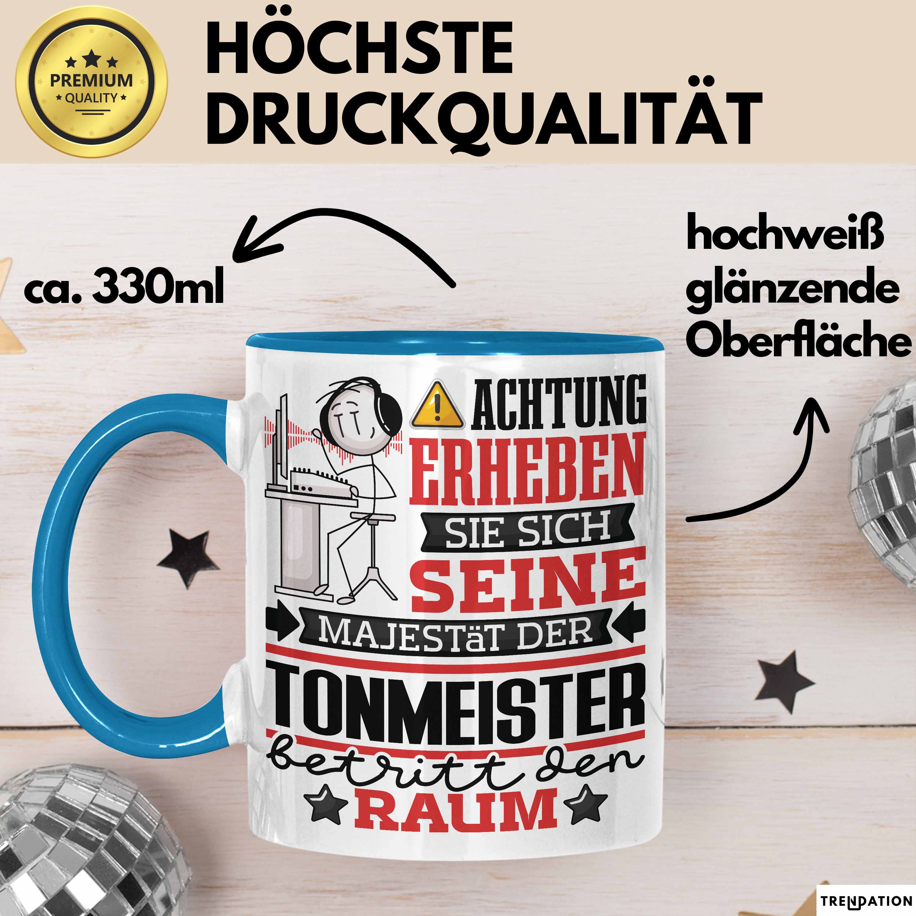Tonmeister Geschenk Tasse Lustiger Spruch Erheben Sie Sich Der Tonmeister Betrit