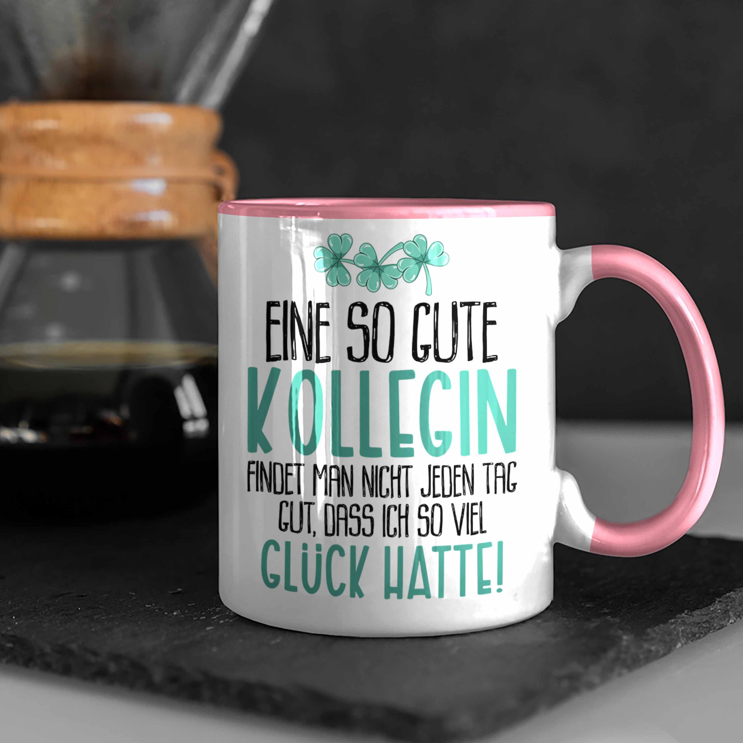 Trendation - Beste Kollegin Tasse Geschenk Spruch Arbeitskollegin Geschenkidee G