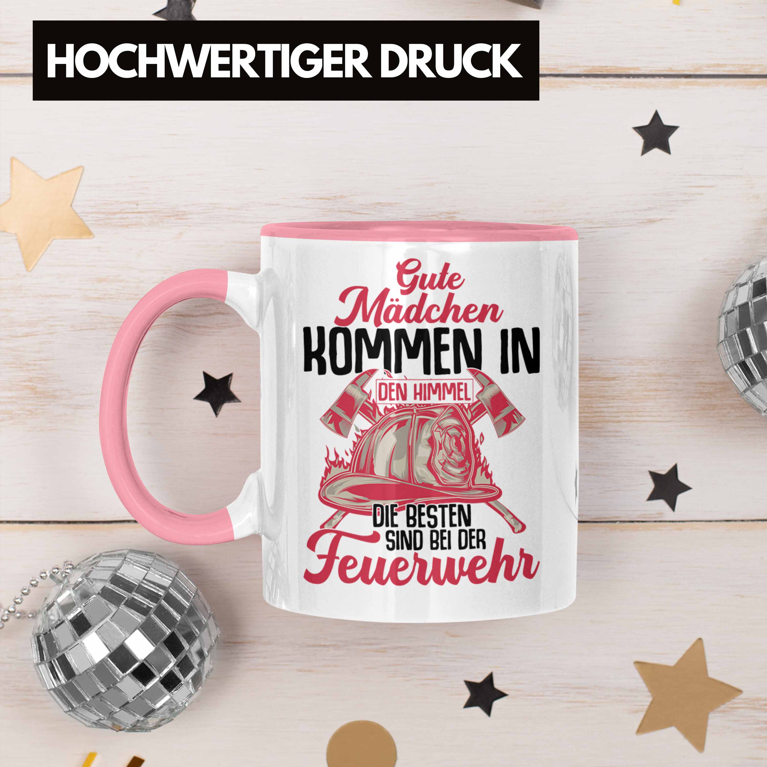 Trendation - Feuerwehr Frau Tasse Geschenk Frauen Feuerwehrfrauen Spruch Geschen