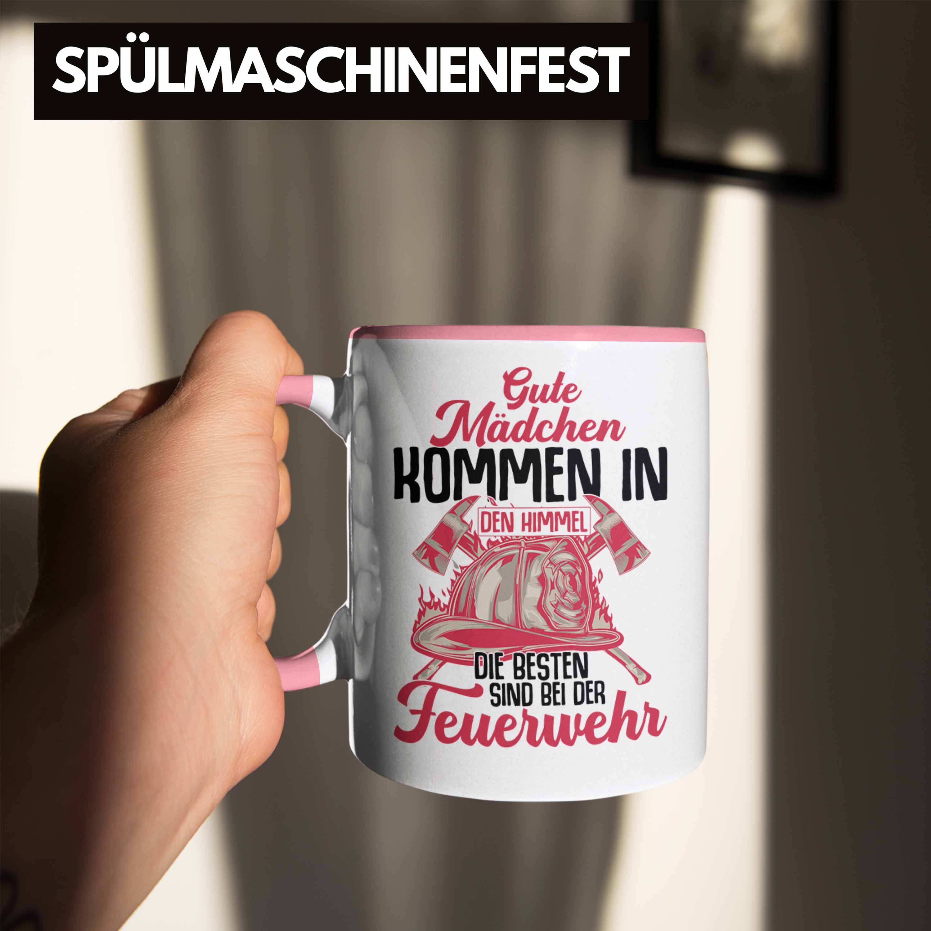 Trendation - Feuerwehr Frau Tasse Geschenk Frauen Feuerwehrfrauen Spruch Geschen