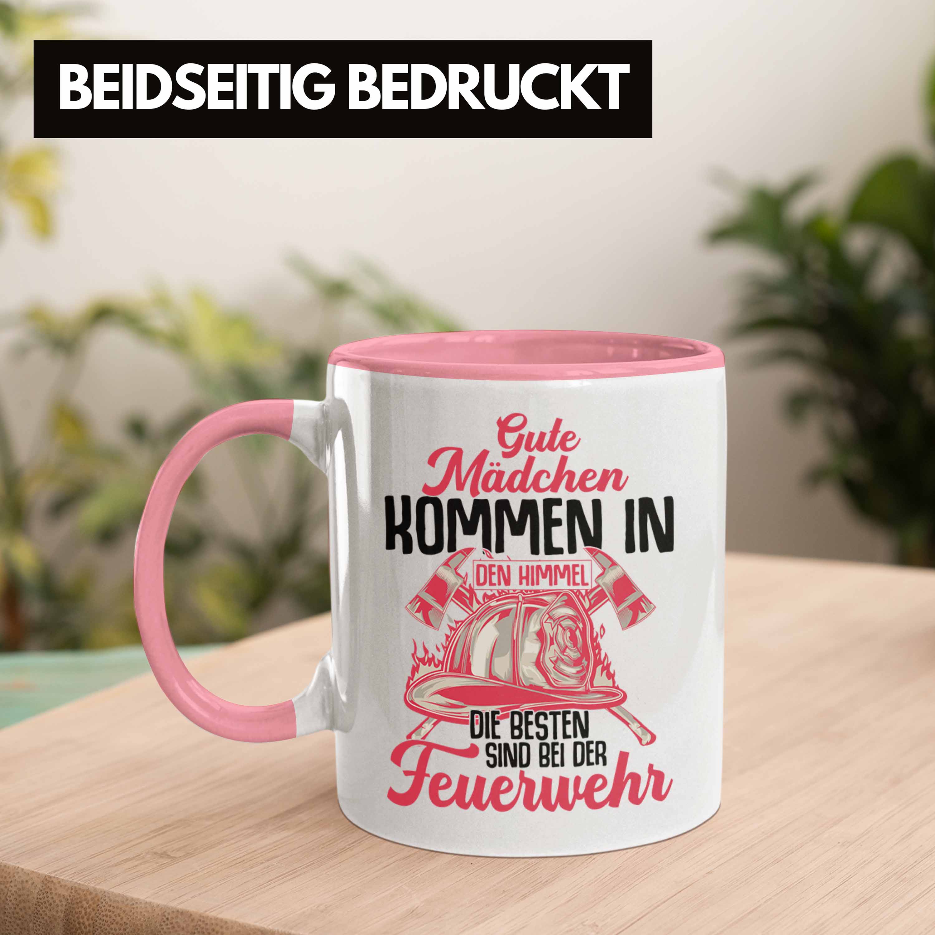 Trendation - Feuerwehr Frau Tasse Geschenk Frauen Feuerwehrfrauen Spruch Geschen