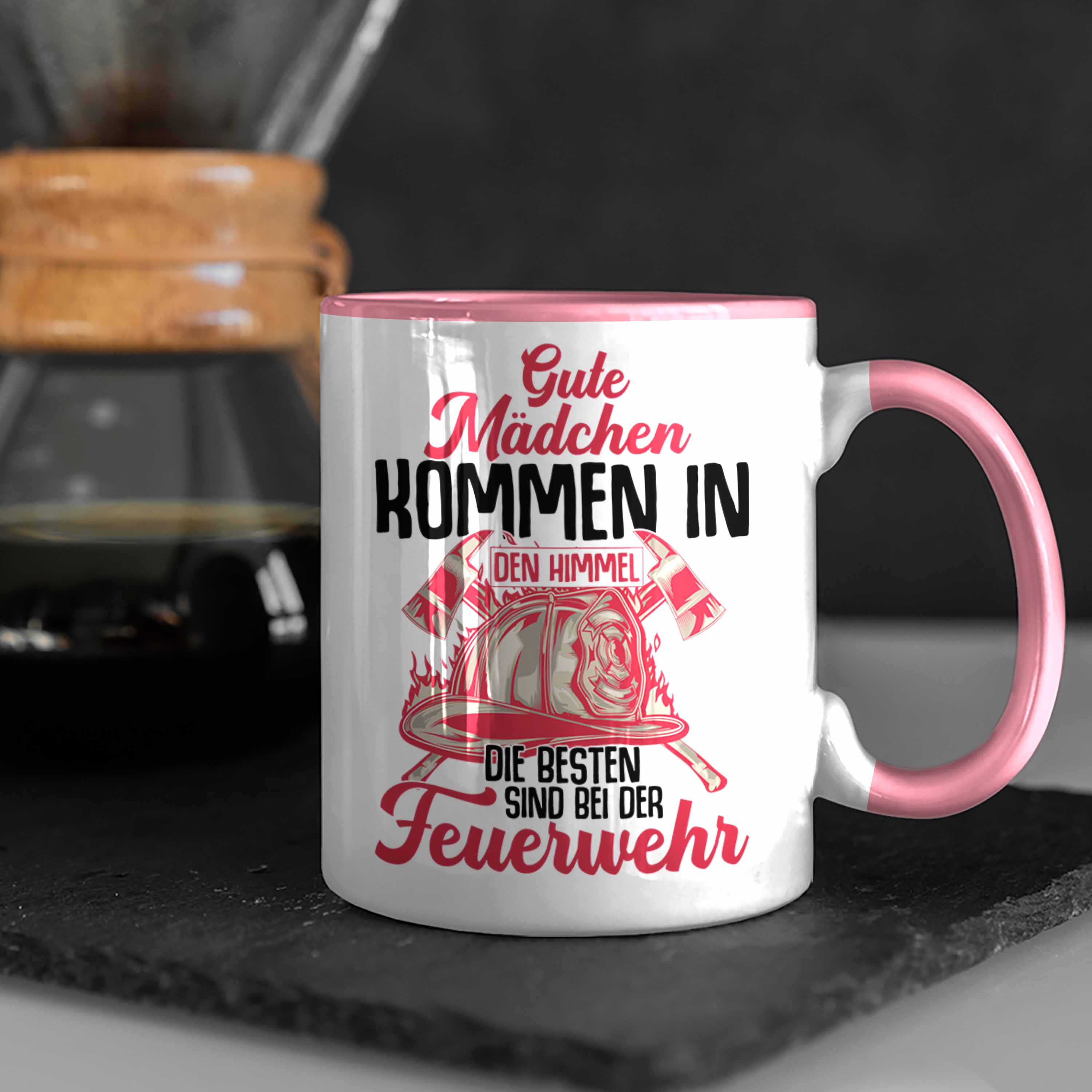 Trendation - Feuerwehr Frau Tasse Geschenk Frauen Feuerwehrfrauen Spruch Geschen