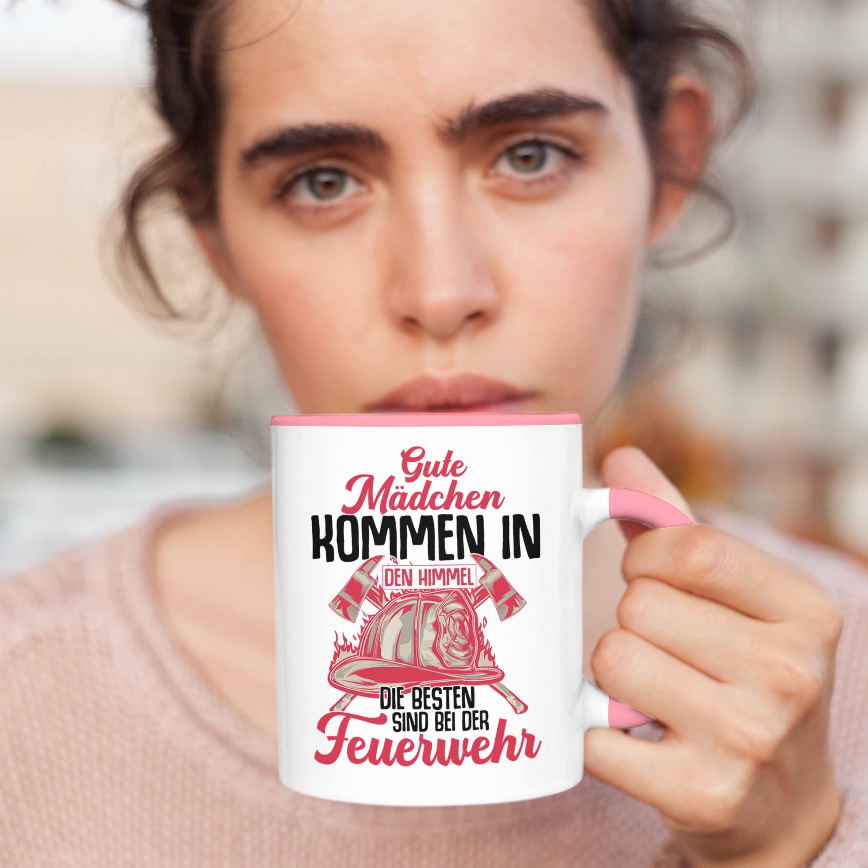 Trendation - Feuerwehr Frau Tasse Geschenk Frauen Feuerwehrfrauen Spruch Geschen