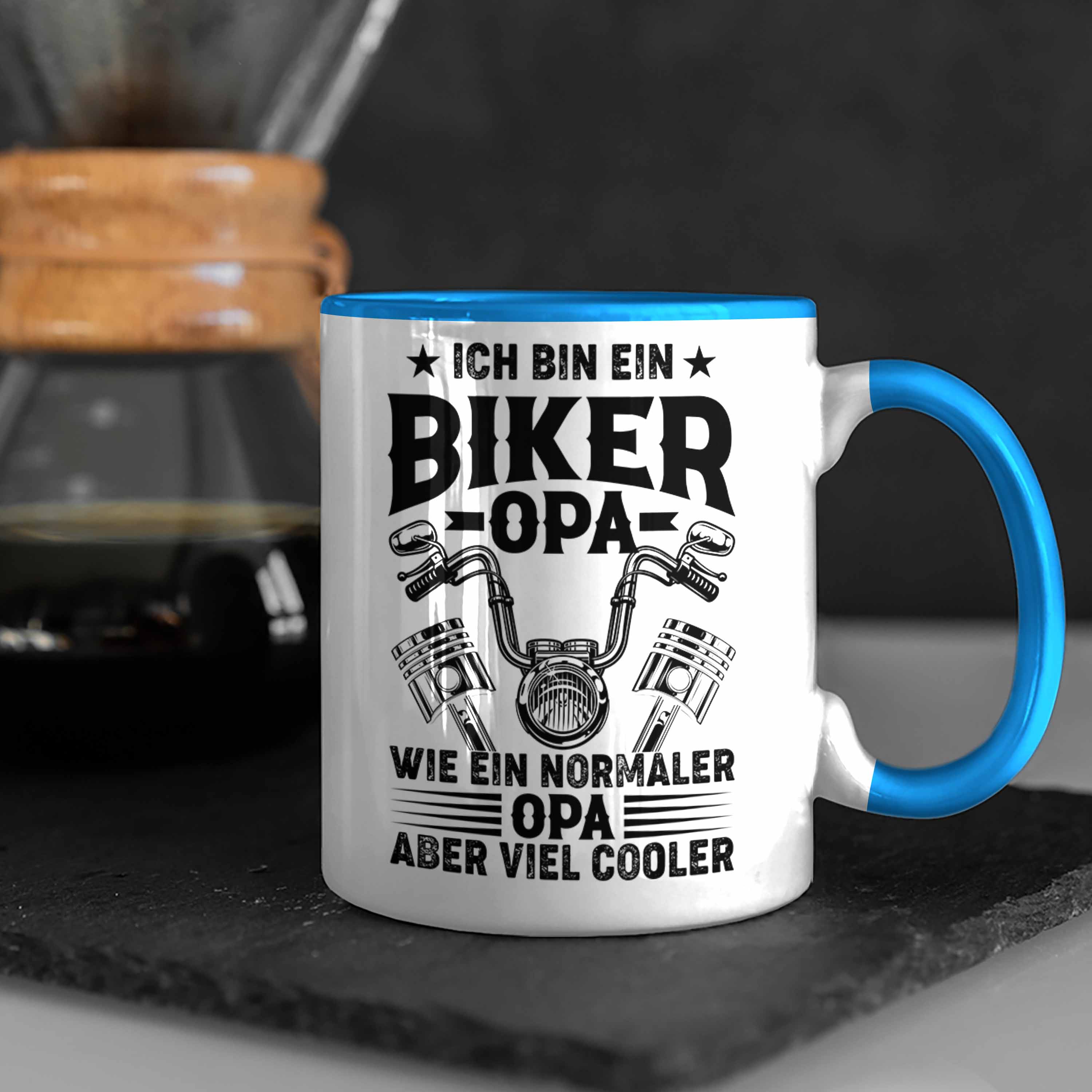 Trendation - Opa Motorrad Geschenk Tasse Opa Motorradfahrer Geschenkidee Vaterta