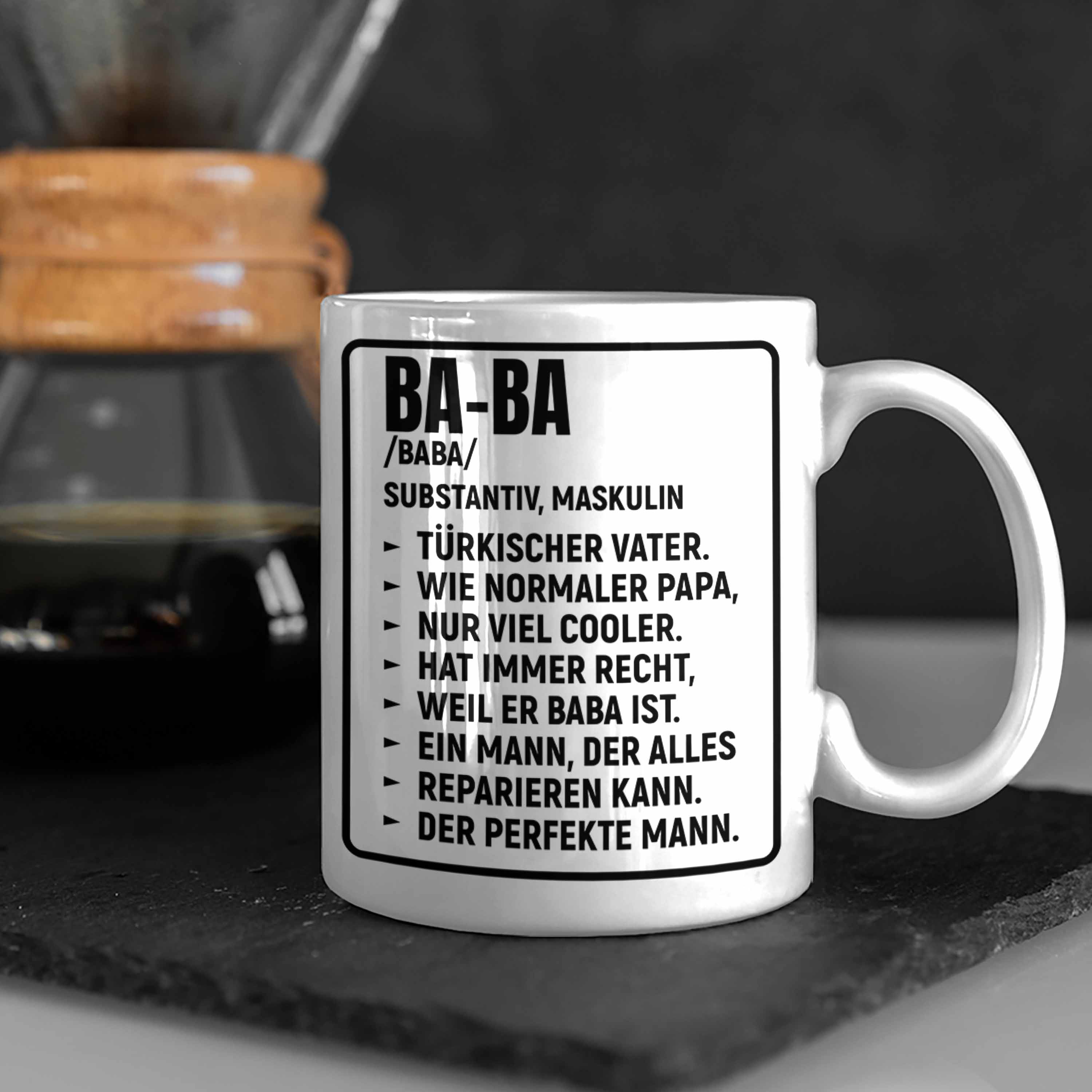 Trendation - Türkischer Vater Geschenk Tasse Türken Kaffeetasse Baba Papa