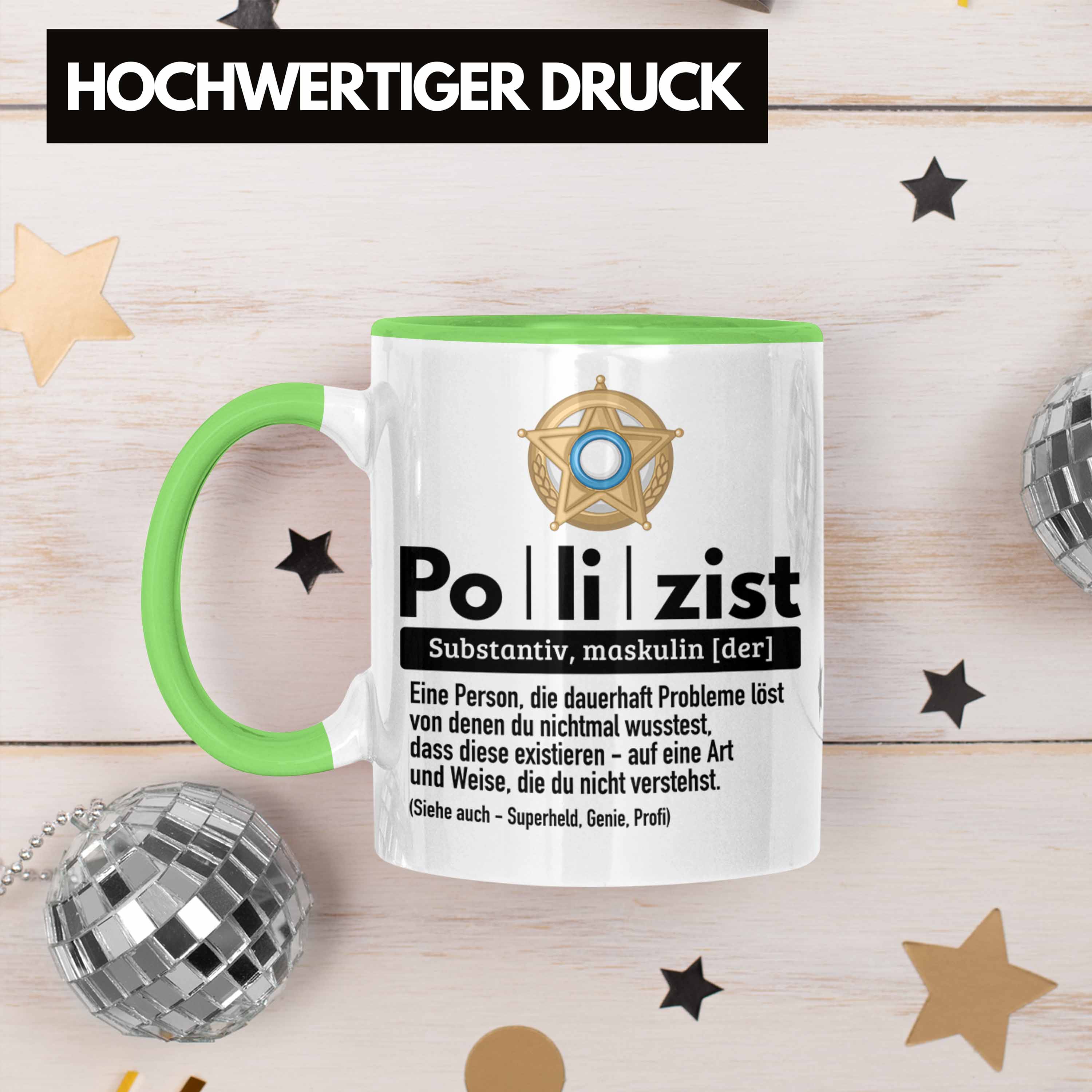 Trendation - Polizist Tasse Geschenk Lustiger Spruch Definition Bester Polizei