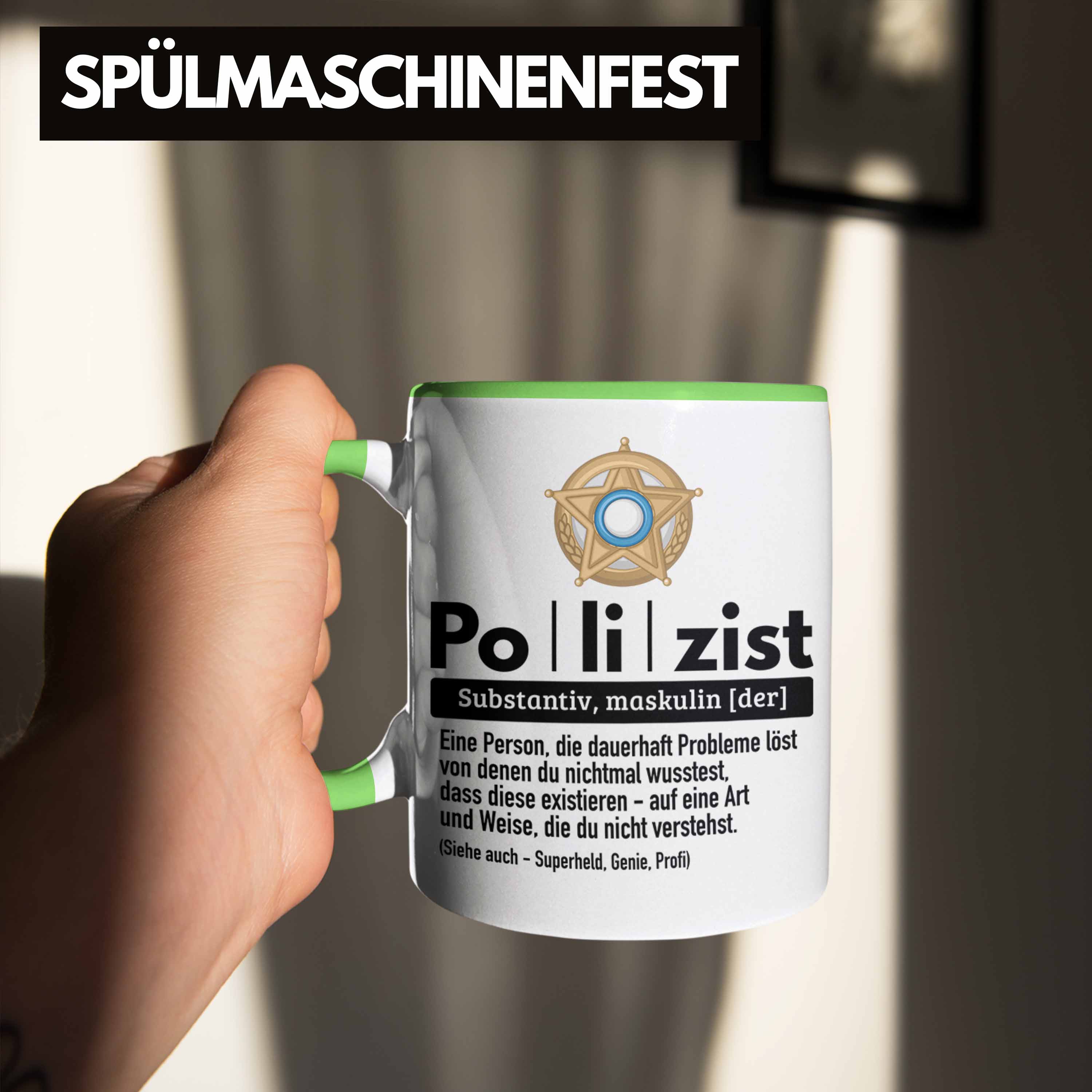 Trendation - Polizist Tasse Geschenk Lustiger Spruch Definition Bester Polizei