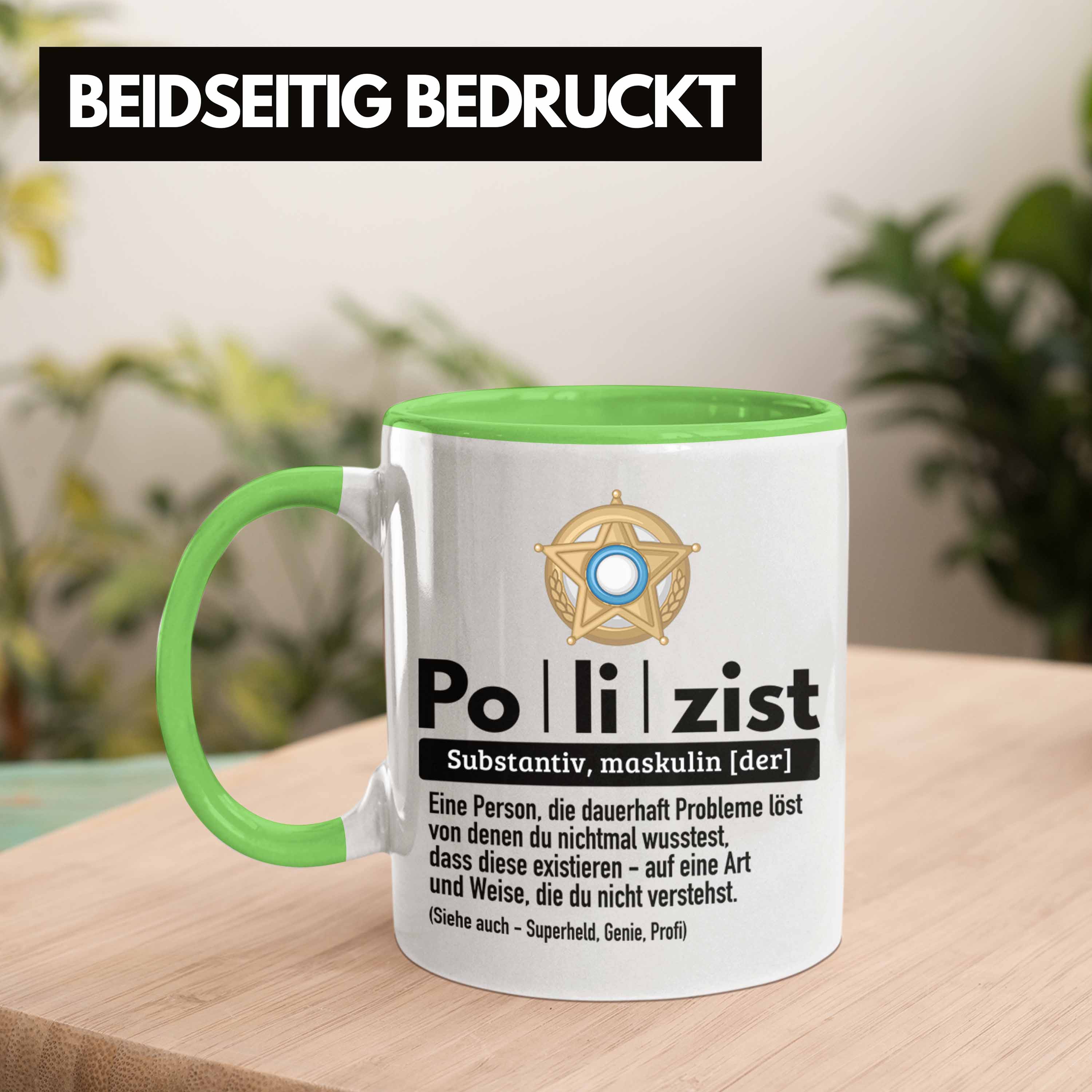 Trendation - Polizist Tasse Geschenk Lustiger Spruch Definition Bester Polizei