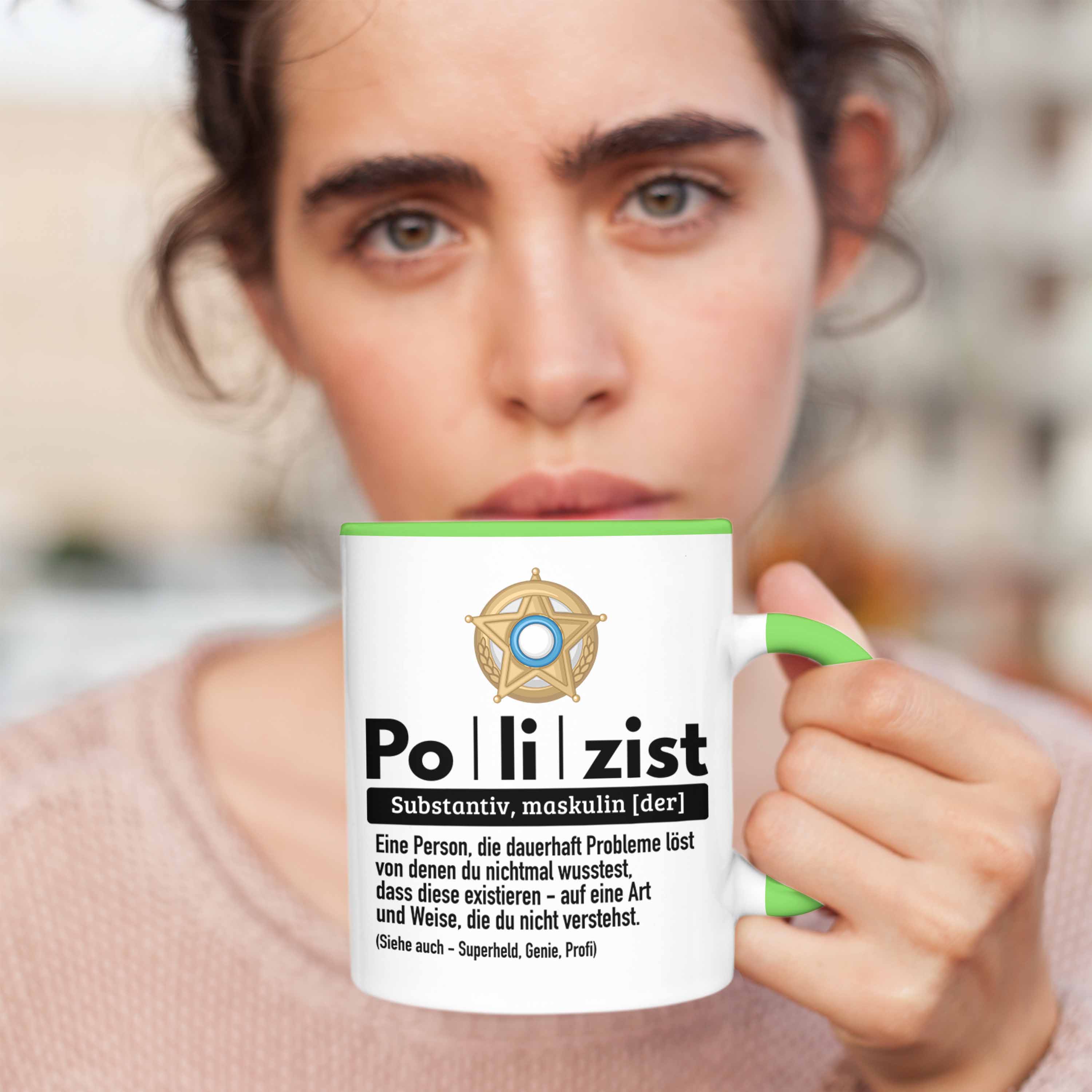 Trendation - Polizist Tasse Geschenk Lustiger Spruch Definition Bester Polizei