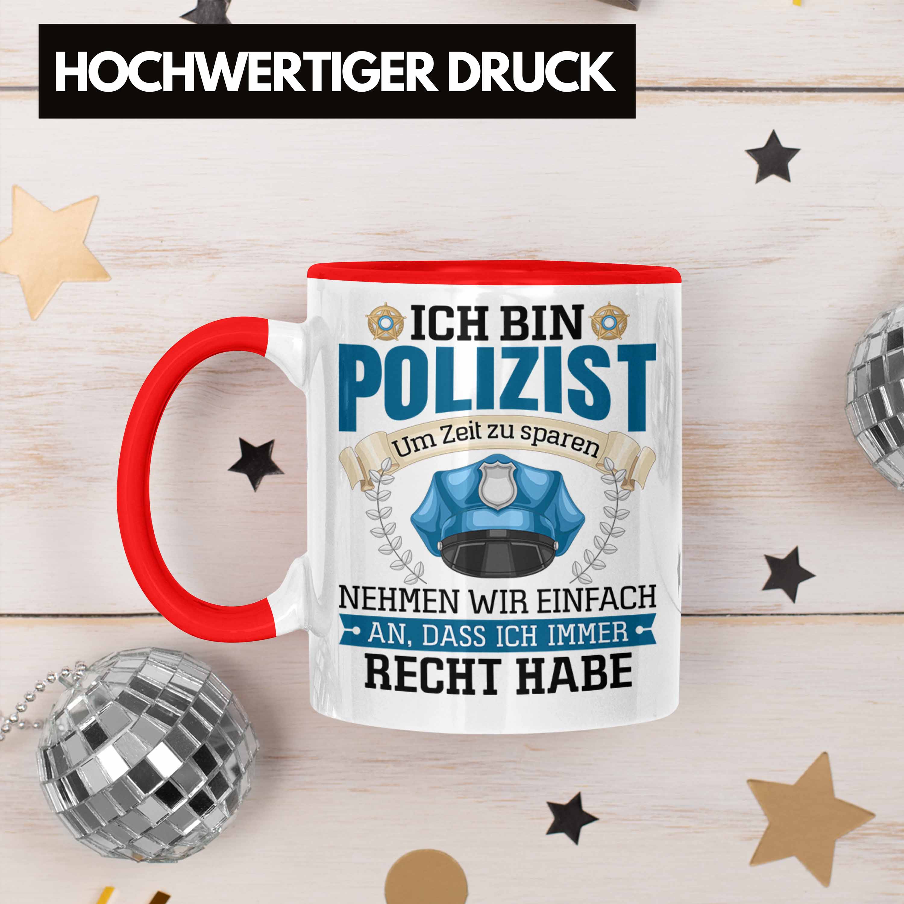 Trendation - Polizist Tasse Geschenk Lustiger Spruch Männer Bester Polizei