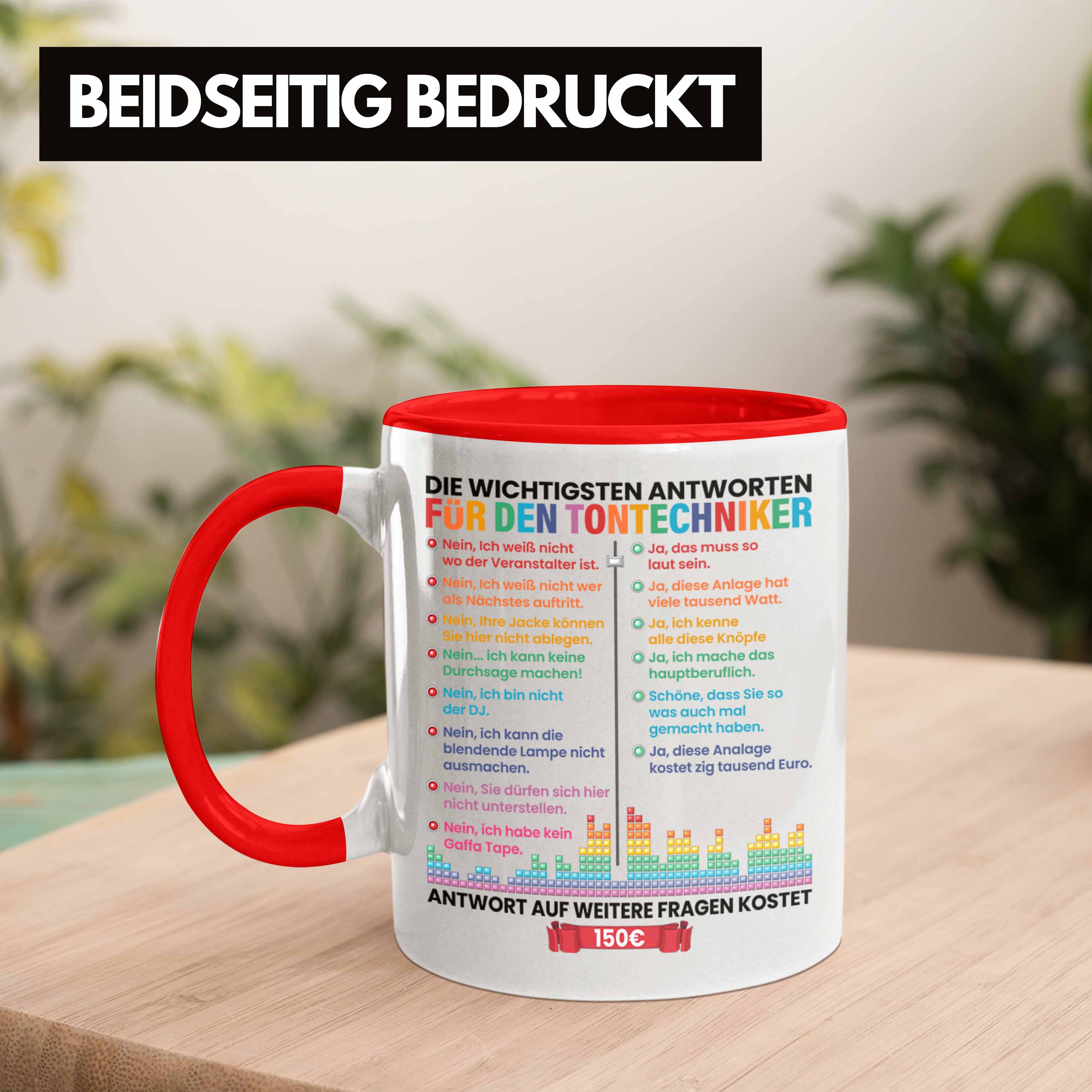 Trendation - Tontechniker Tasse Geschenk Lustiger Spruch Männer Frauen Toningeni