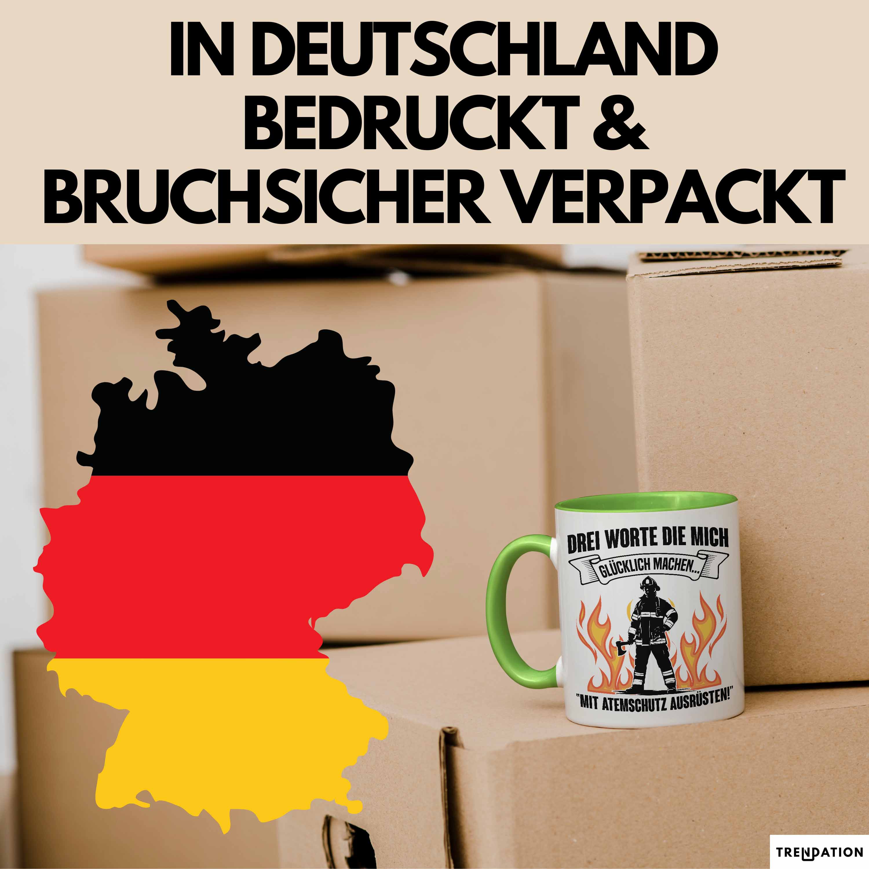Feuerwehrmann Tasse Geschenk 3 Worte Die Mich Glücklich Machen Mit Atemschutz Au