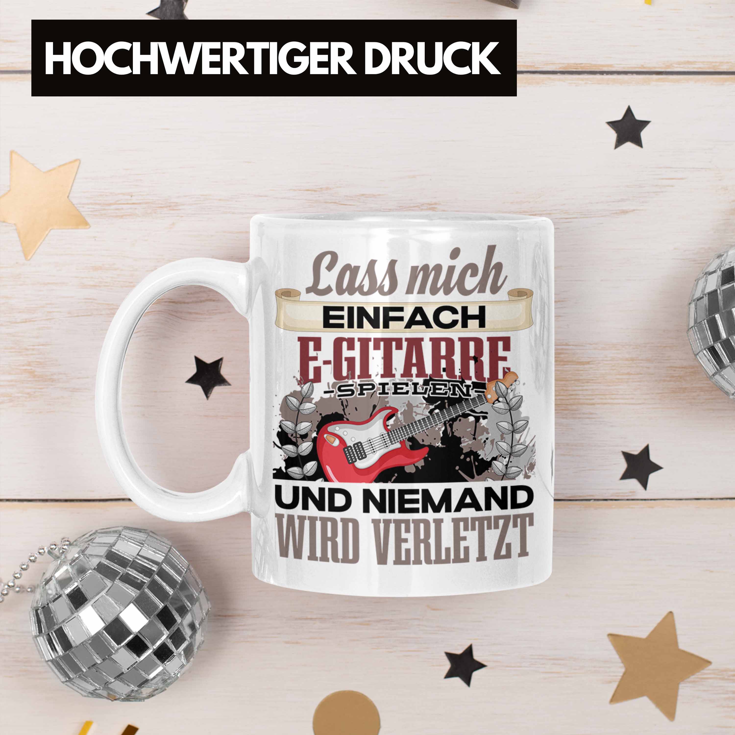 Trendation - E-Gitarre Tasse Geschenk Spruch E Gitarrist Geschenkidee Lass Mich