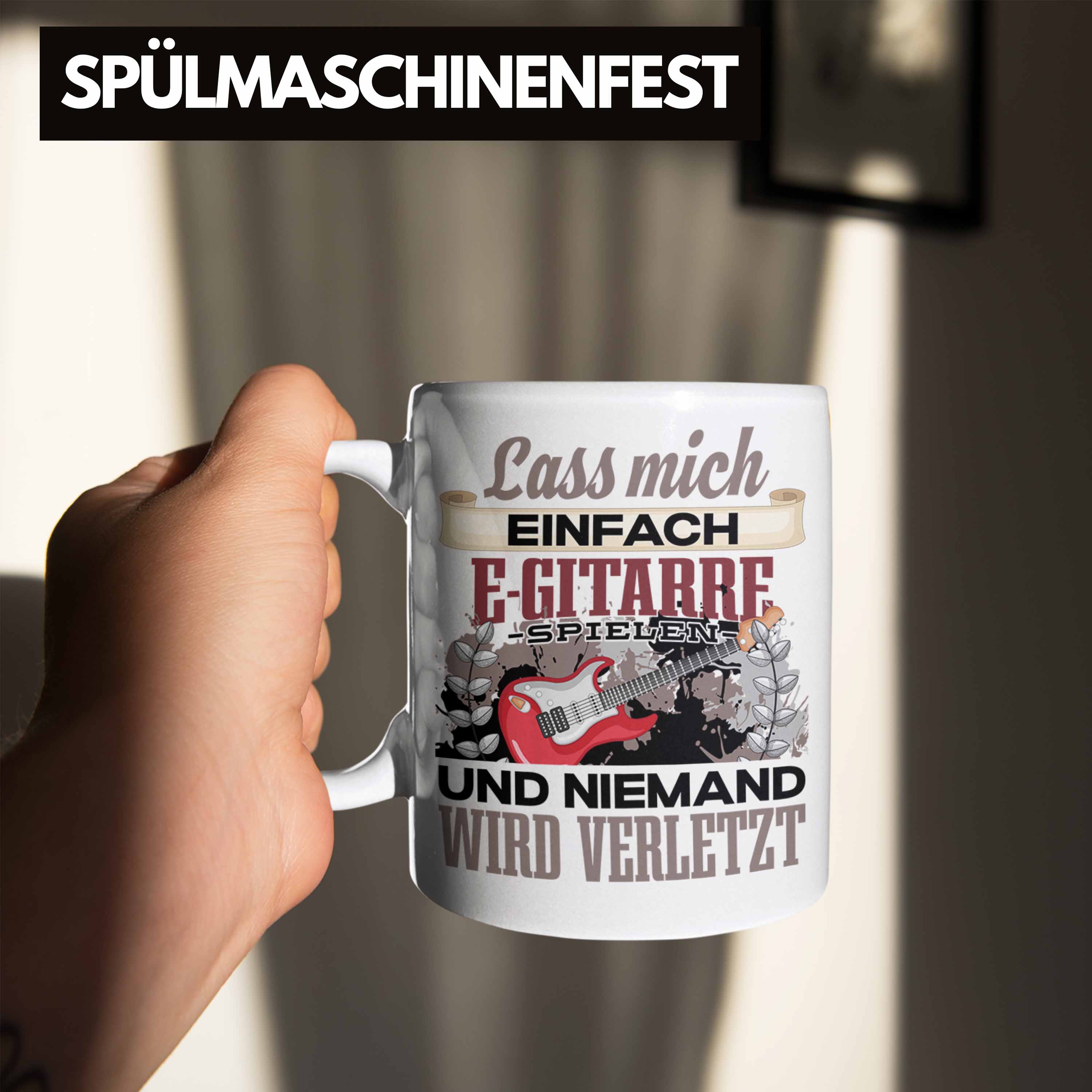 Trendation - E-Gitarre Tasse Geschenk Spruch E Gitarrist Geschenkidee Lass Mich