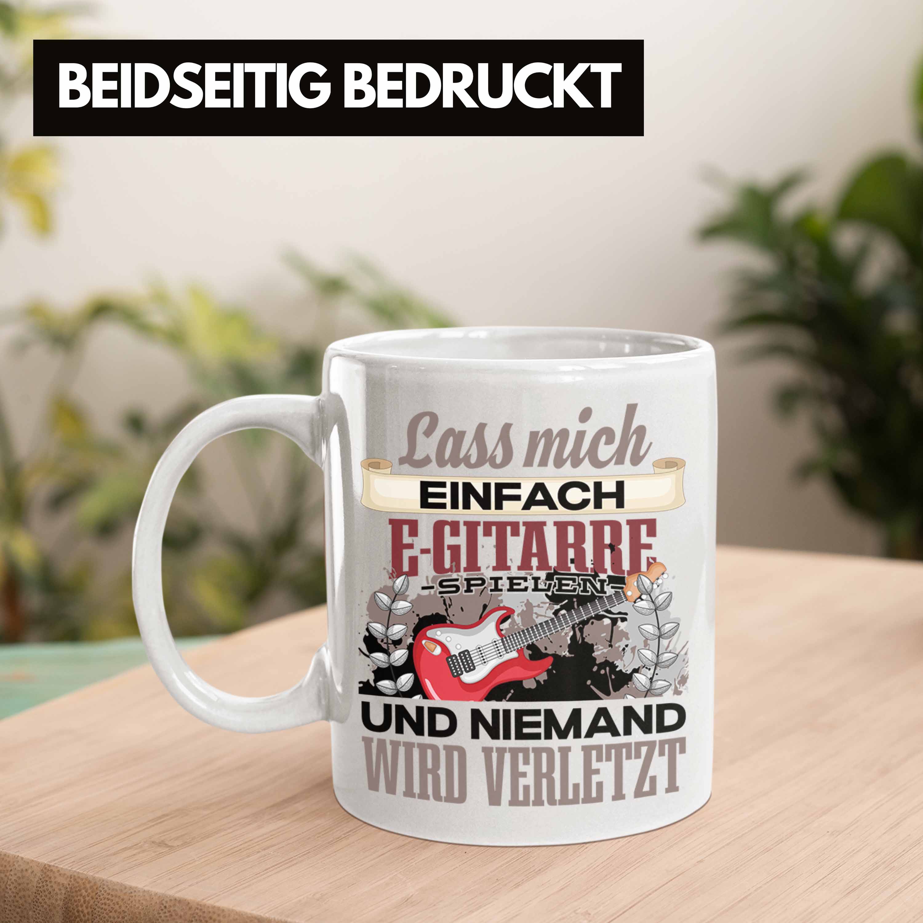 Trendation - E-Gitarre Tasse Geschenk Spruch E Gitarrist Geschenkidee Lass Mich