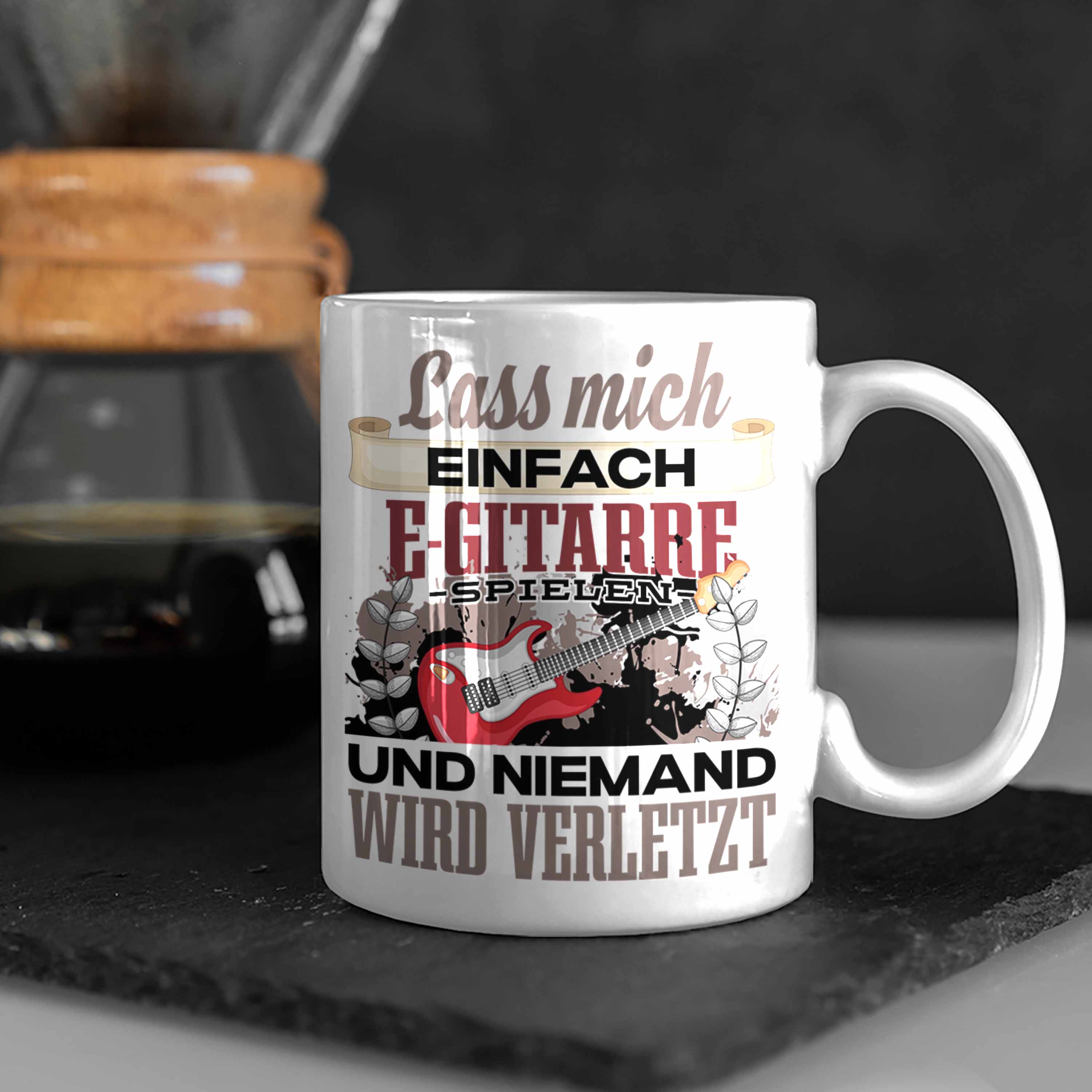 Trendation - E-Gitarre Tasse Geschenk Spruch E Gitarrist Geschenkidee Lass Mich