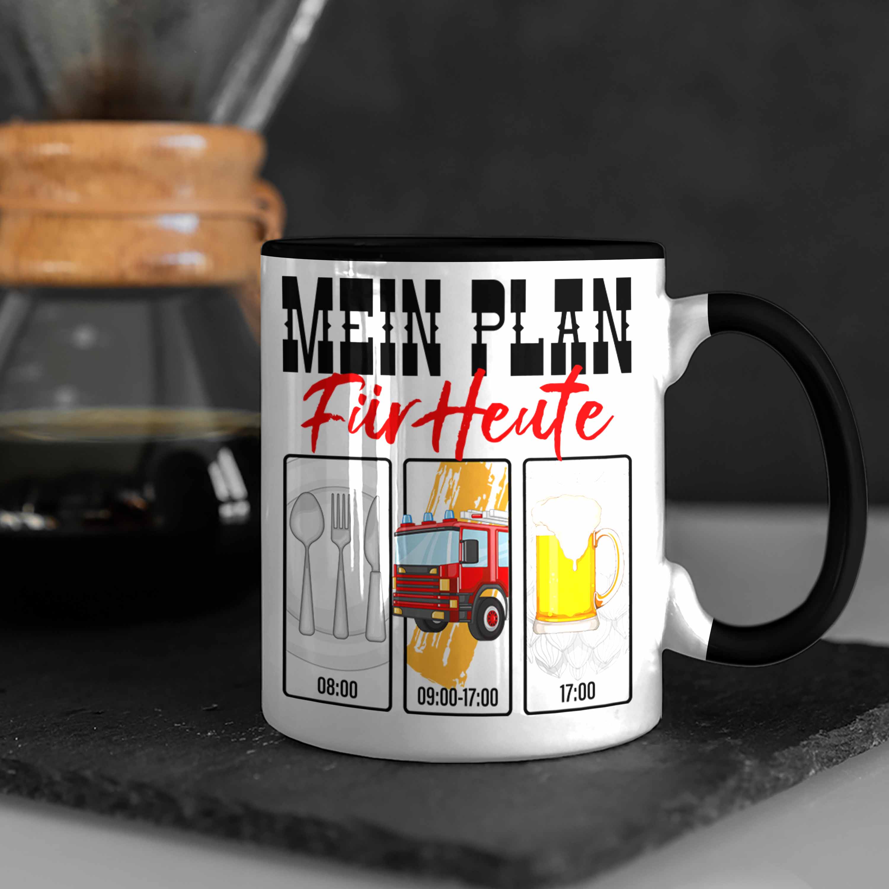 Trendation - Feuerwehr Tasse Lustiges Geschenk für Feuerwehrmann Grafik Becher G