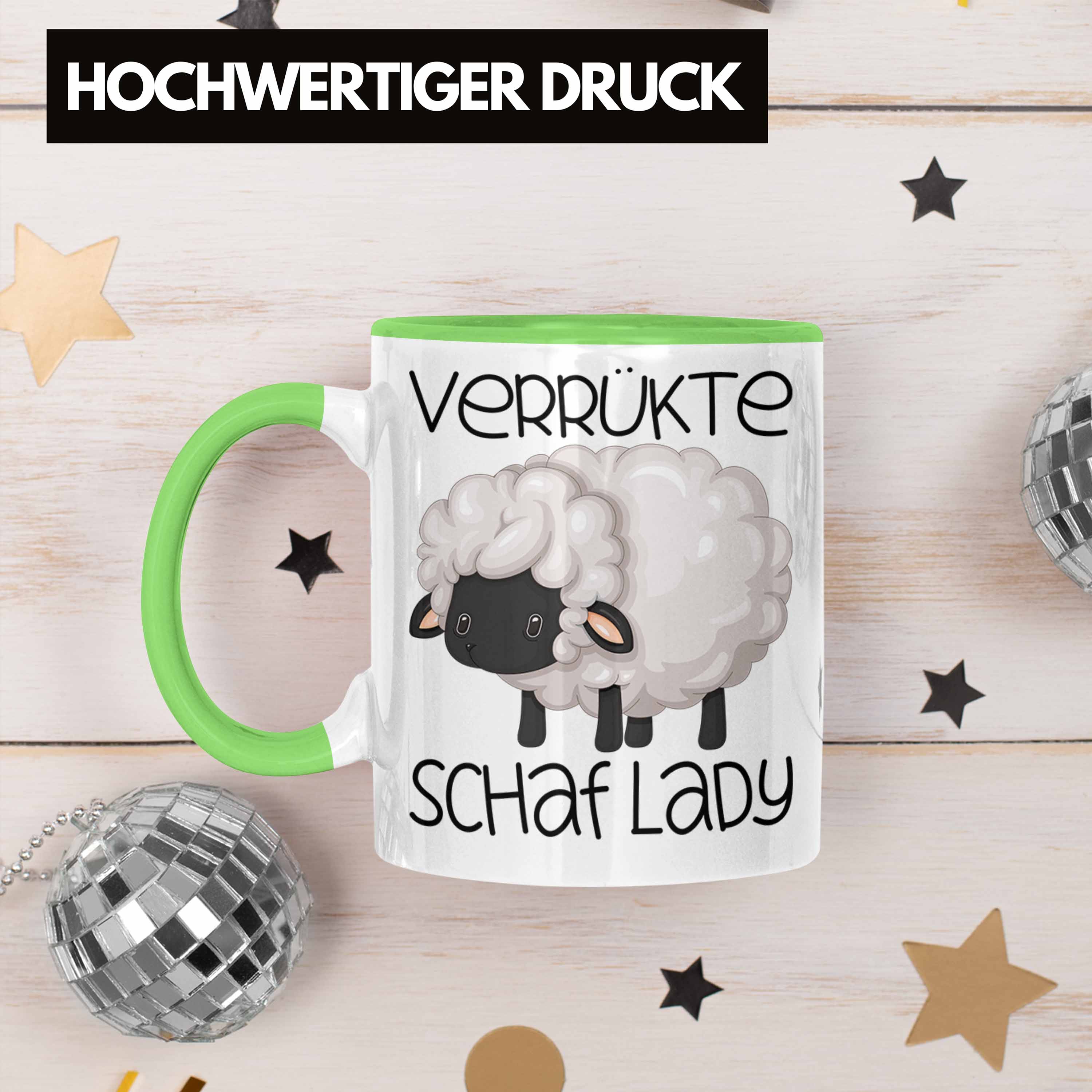 Trendation - Schaf Tasse Geschenk Schafhirte Hirtin Verrückte Schaf Lady Schaf-L