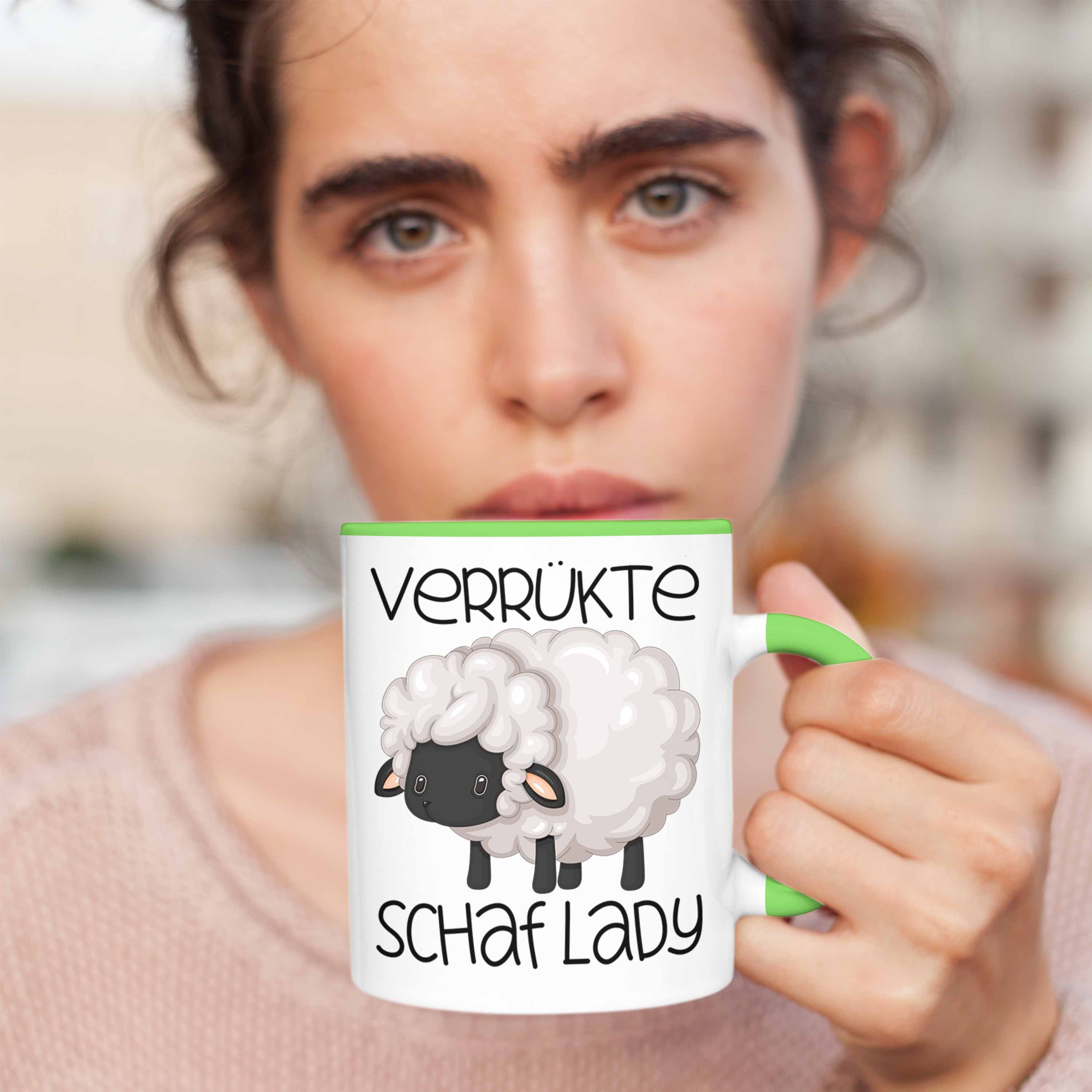 Trendation - Schaf Tasse Geschenk Schafhirte Hirtin Verrückte Schaf Lady Schaf-L