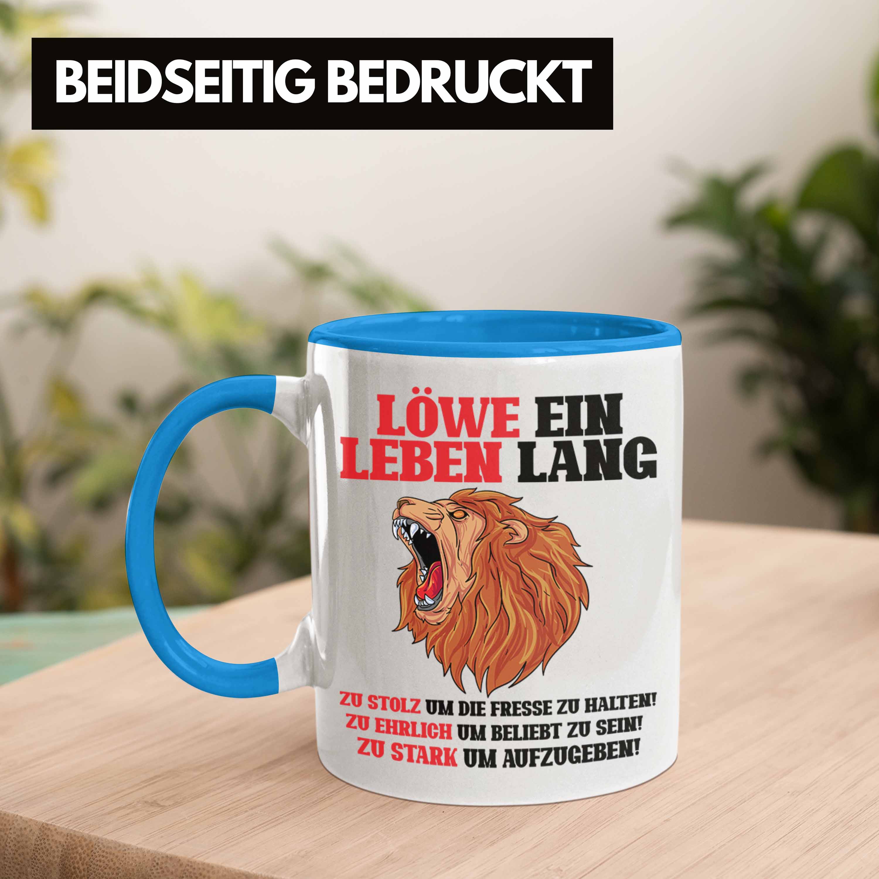 Trendation - Löwe Sternzeichen Tasse Geschenk Lustiger Spruch Löwe Spruch Gesche