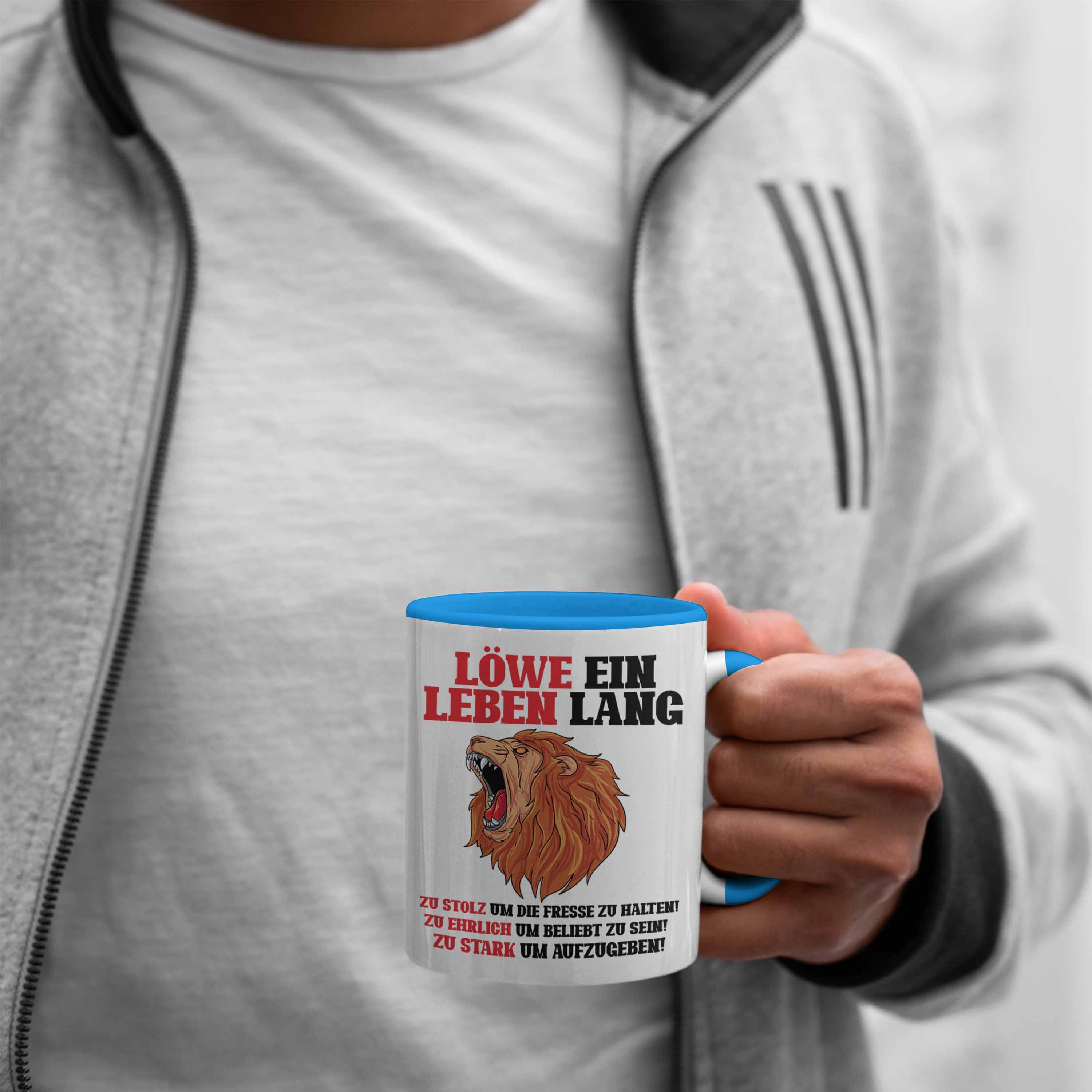 Trendation - Löwe Sternzeichen Tasse Geschenk Lustiger Spruch Löwe Spruch Gesche