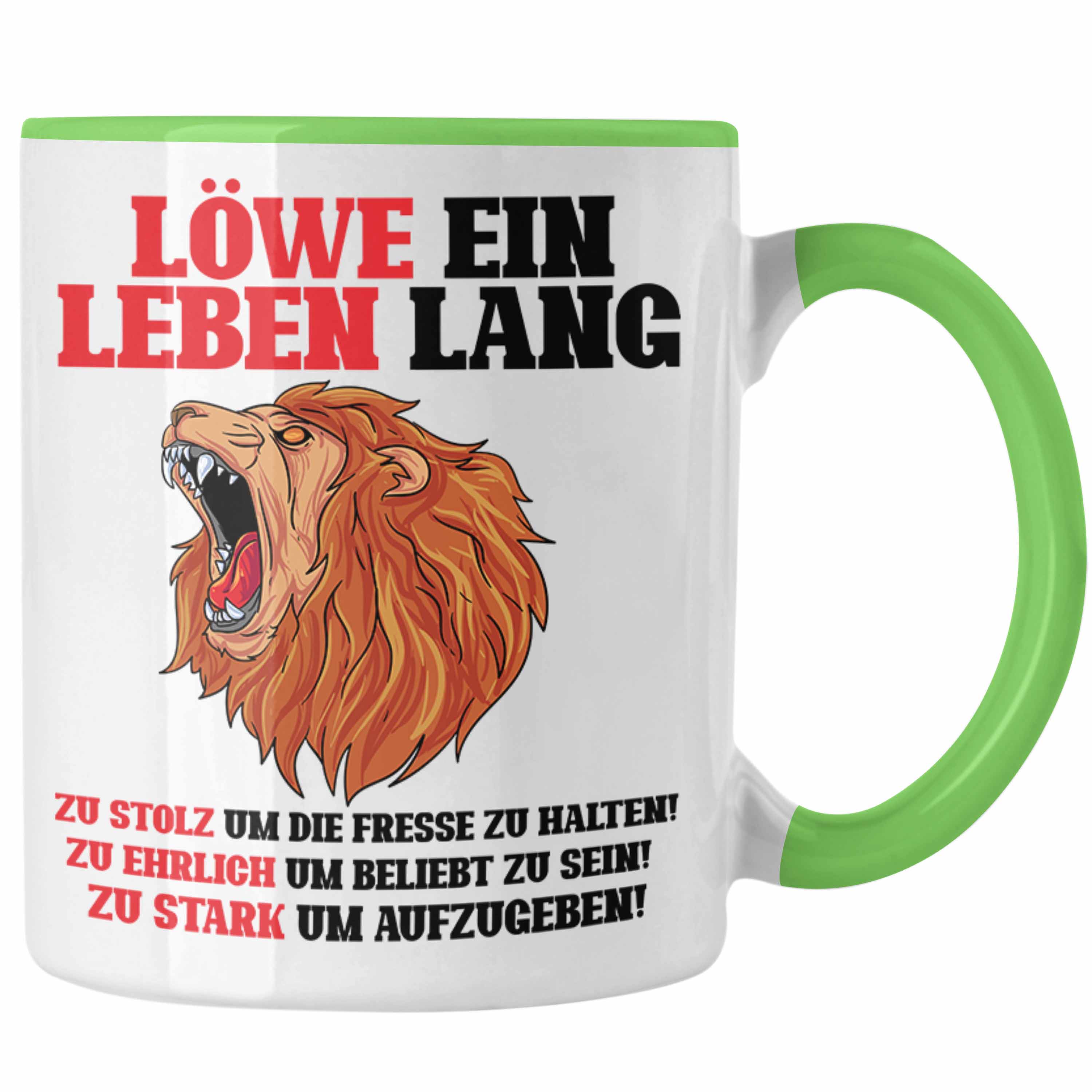 Trendation - Löwe Sternzeichen Tasse Geschenk Lustiger Spruch Löwe Spruch Gesche