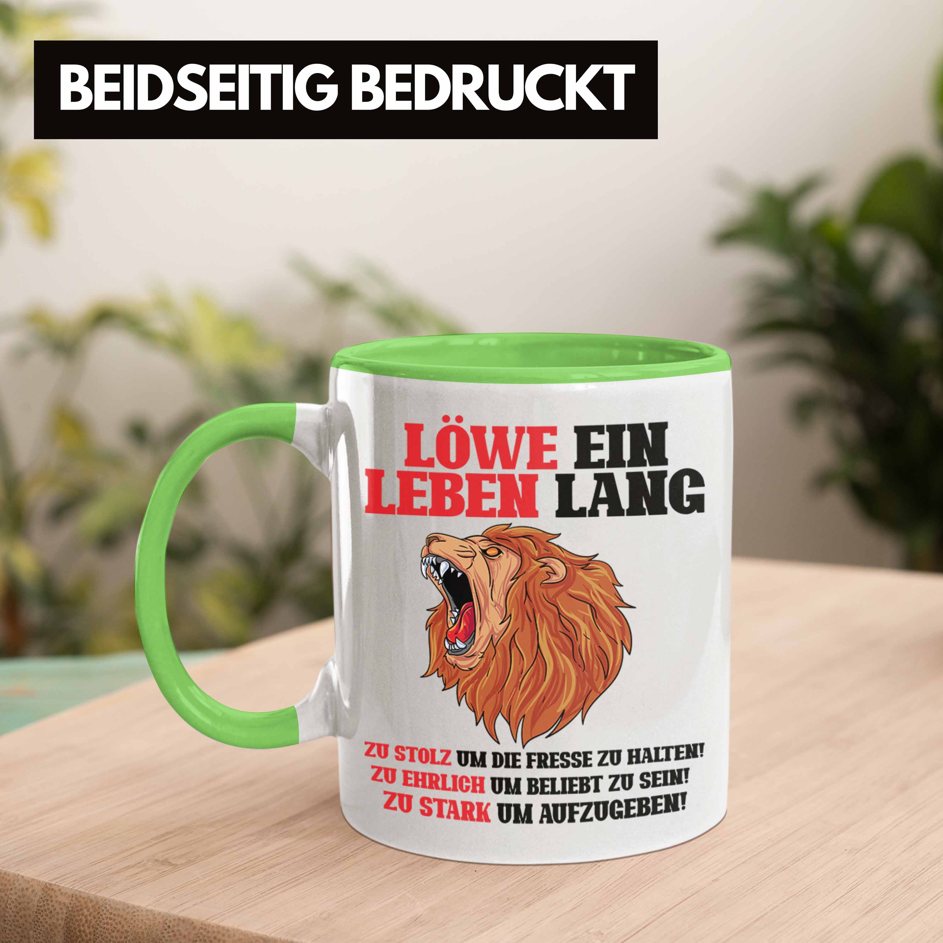 Trendation - Löwe Sternzeichen Tasse Geschenk Lustiger Spruch Löwe Spruch Gesche