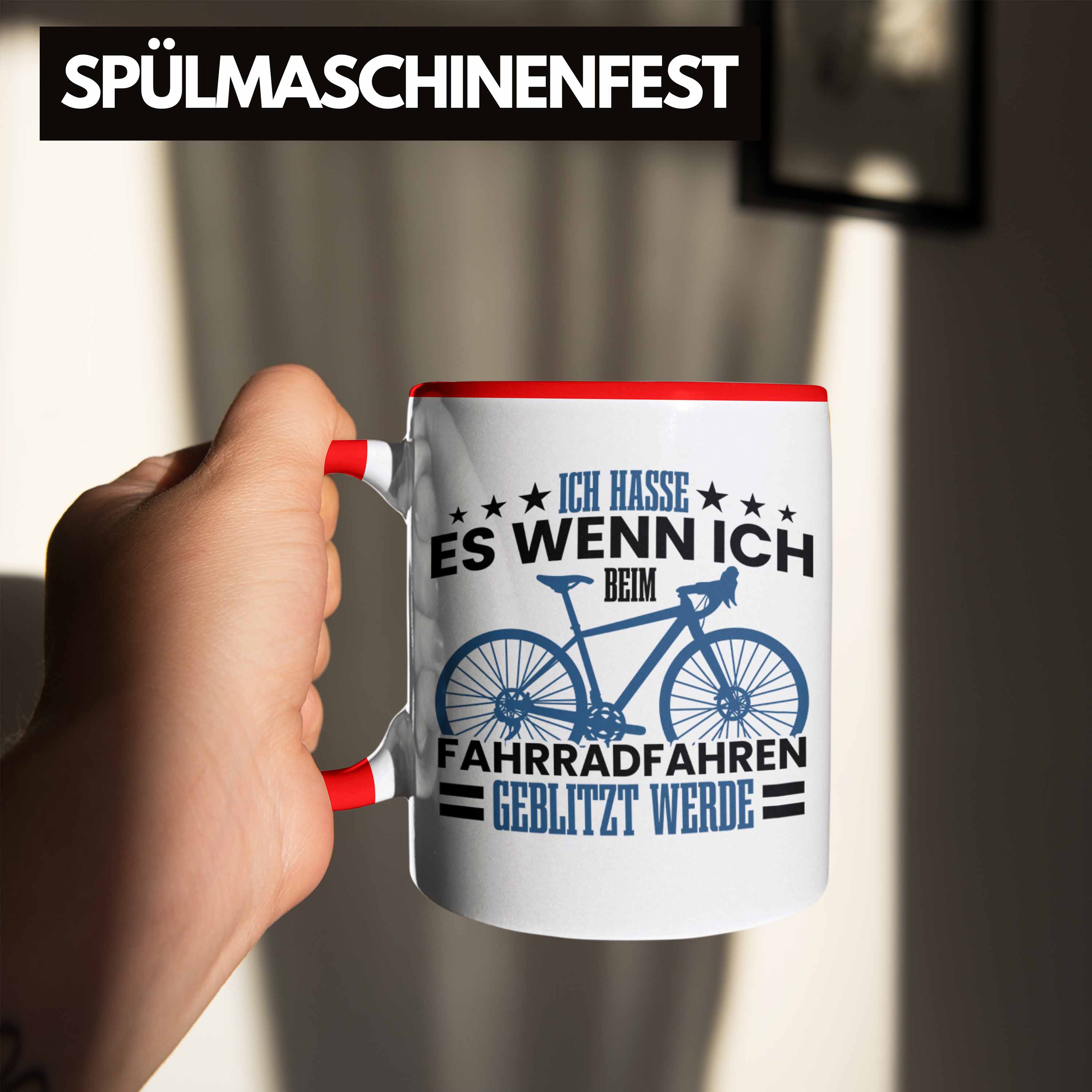Trendation - Tasse Fahrradfahrer Geschenk für Radfahrer Fahrradfahrern Geblitzt