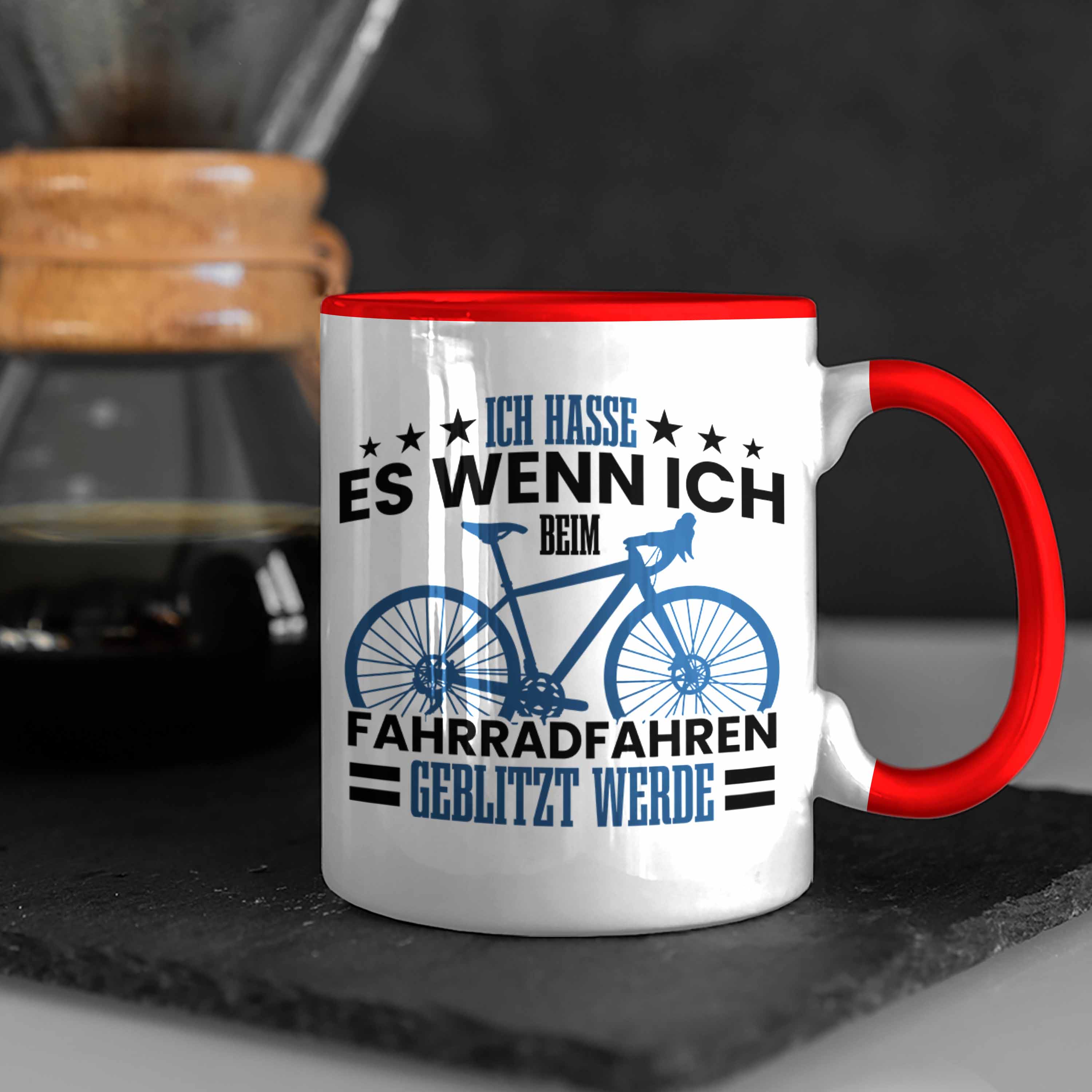 Trendation - Tasse Fahrradfahrer Geschenk für Radfahrer Fahrradfahrern Geblitzt