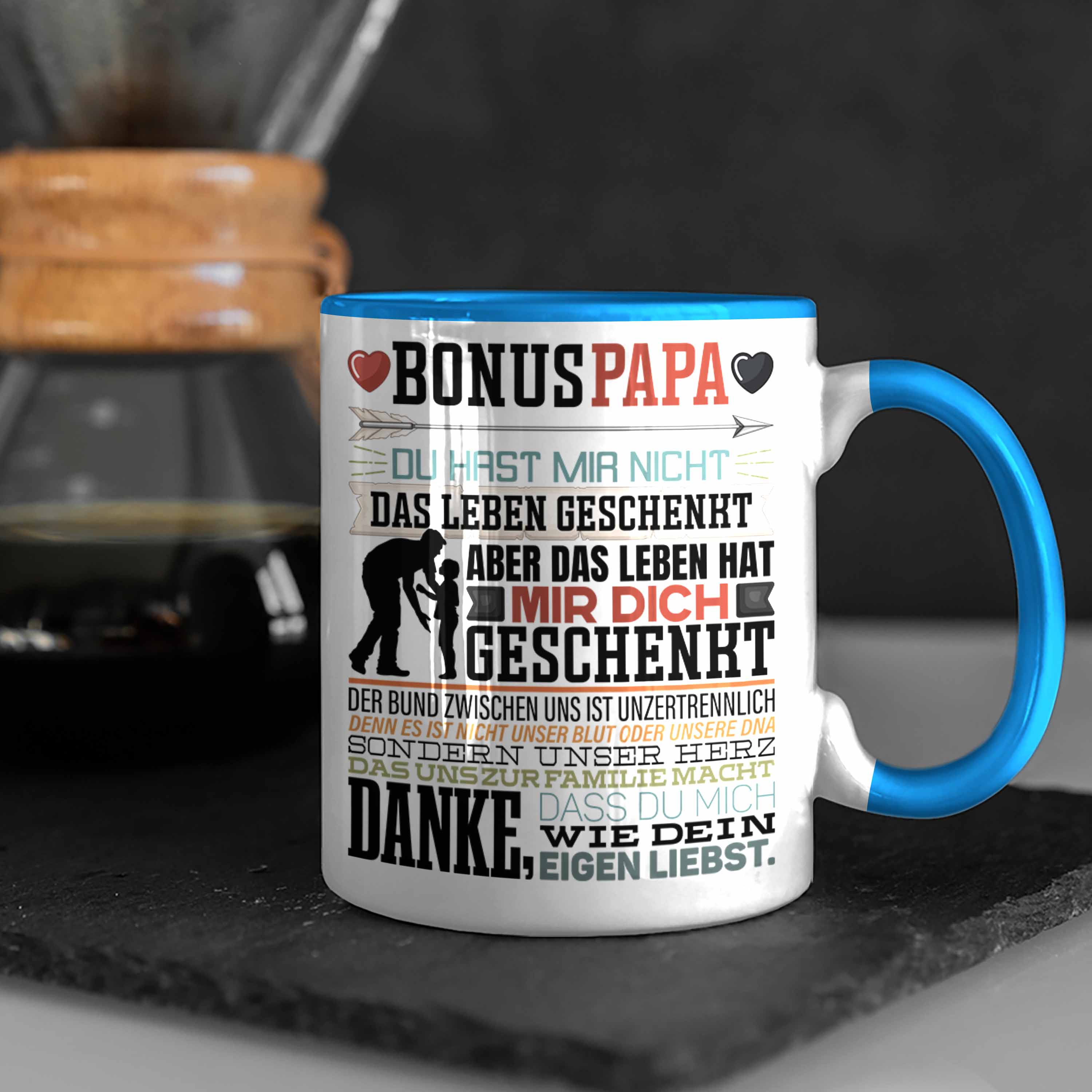 Trendation - Bonus Papa Tasse Stiefvater Geschenk Stiefvater Vatertag Lustiger S