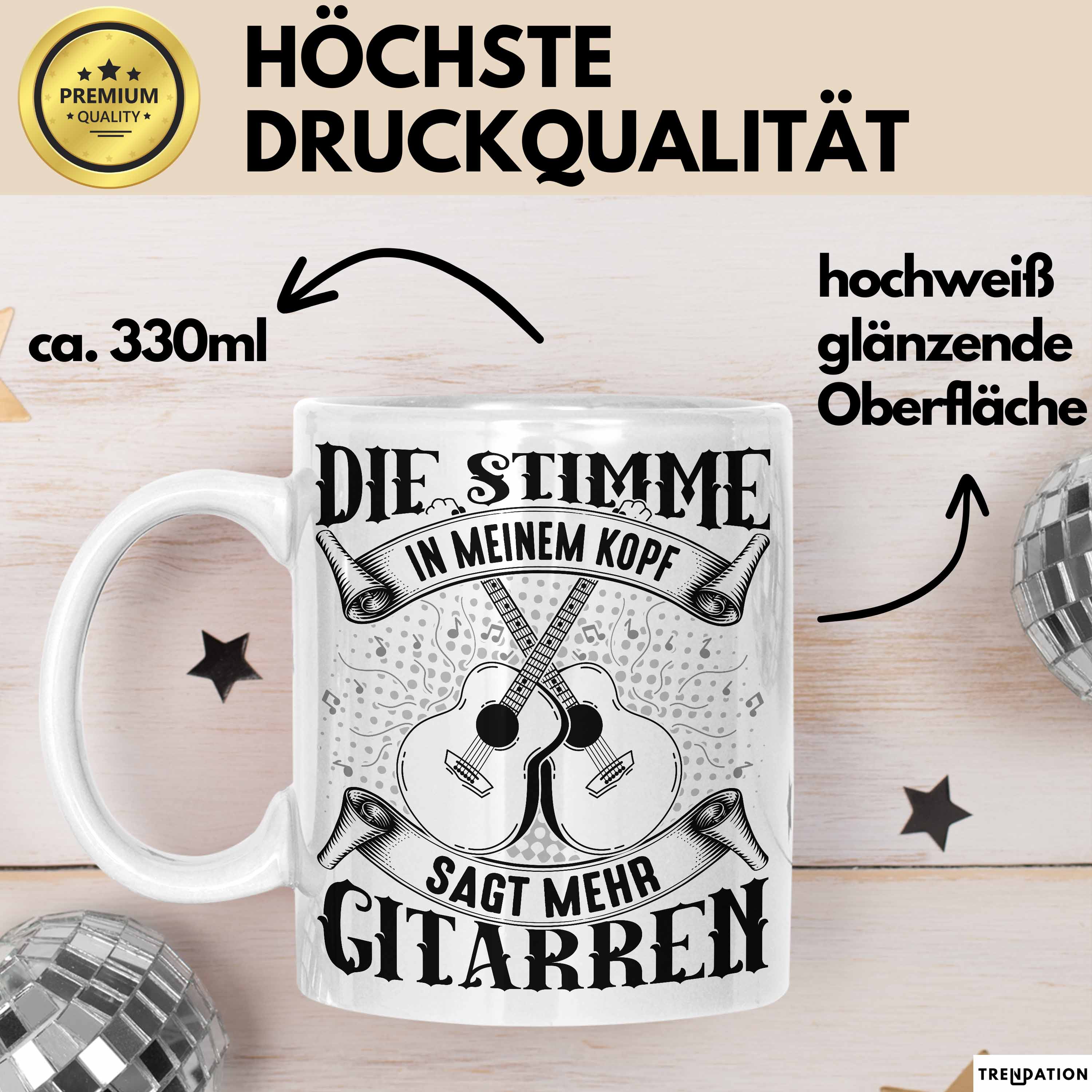 Trendation - Gitarrenspieler Tasse Geschenk Gitarre Geschenkidee Spruch Kaffee-B