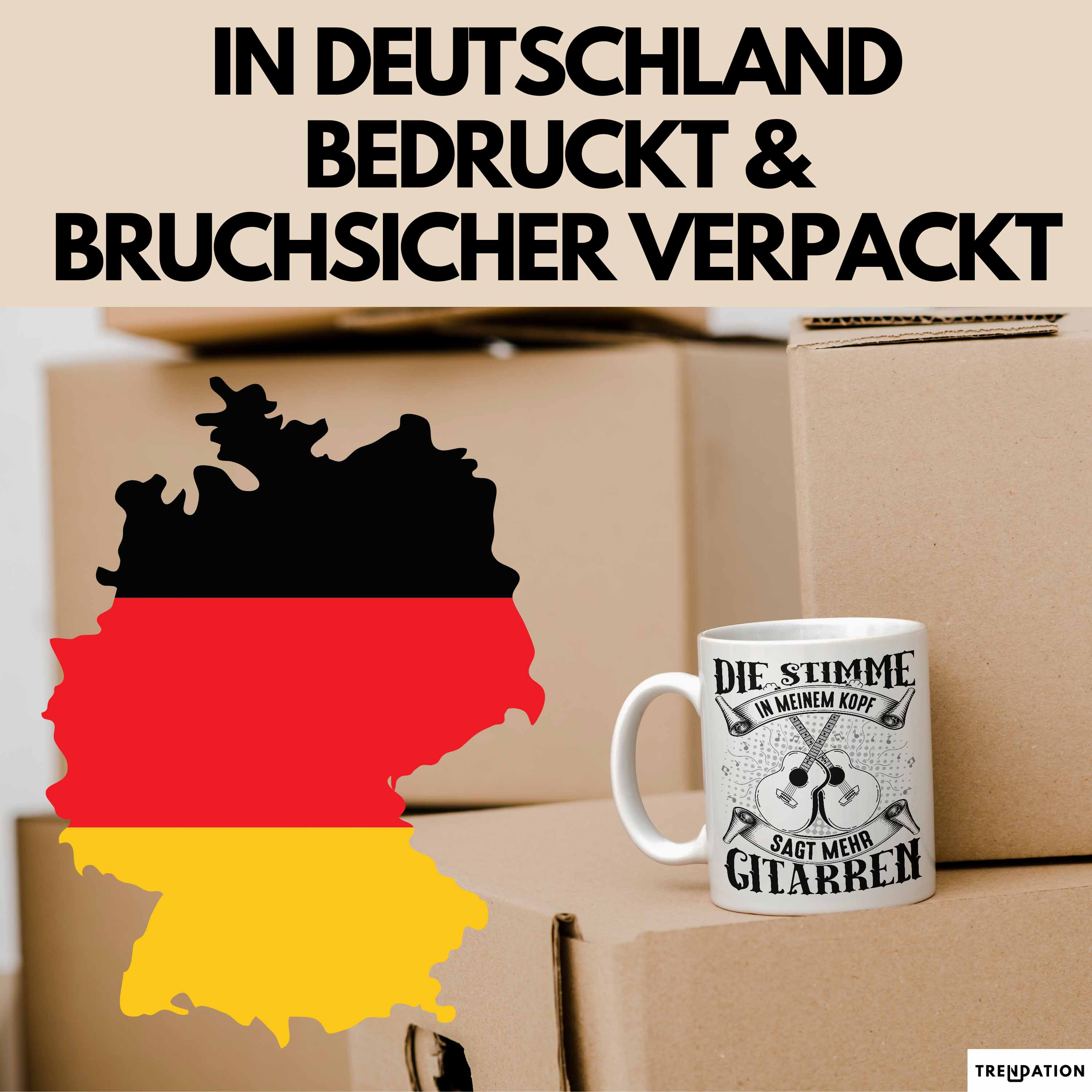 Trendation - Gitarrenspieler Tasse Geschenk Gitarre Geschenkidee Spruch Kaffee-B