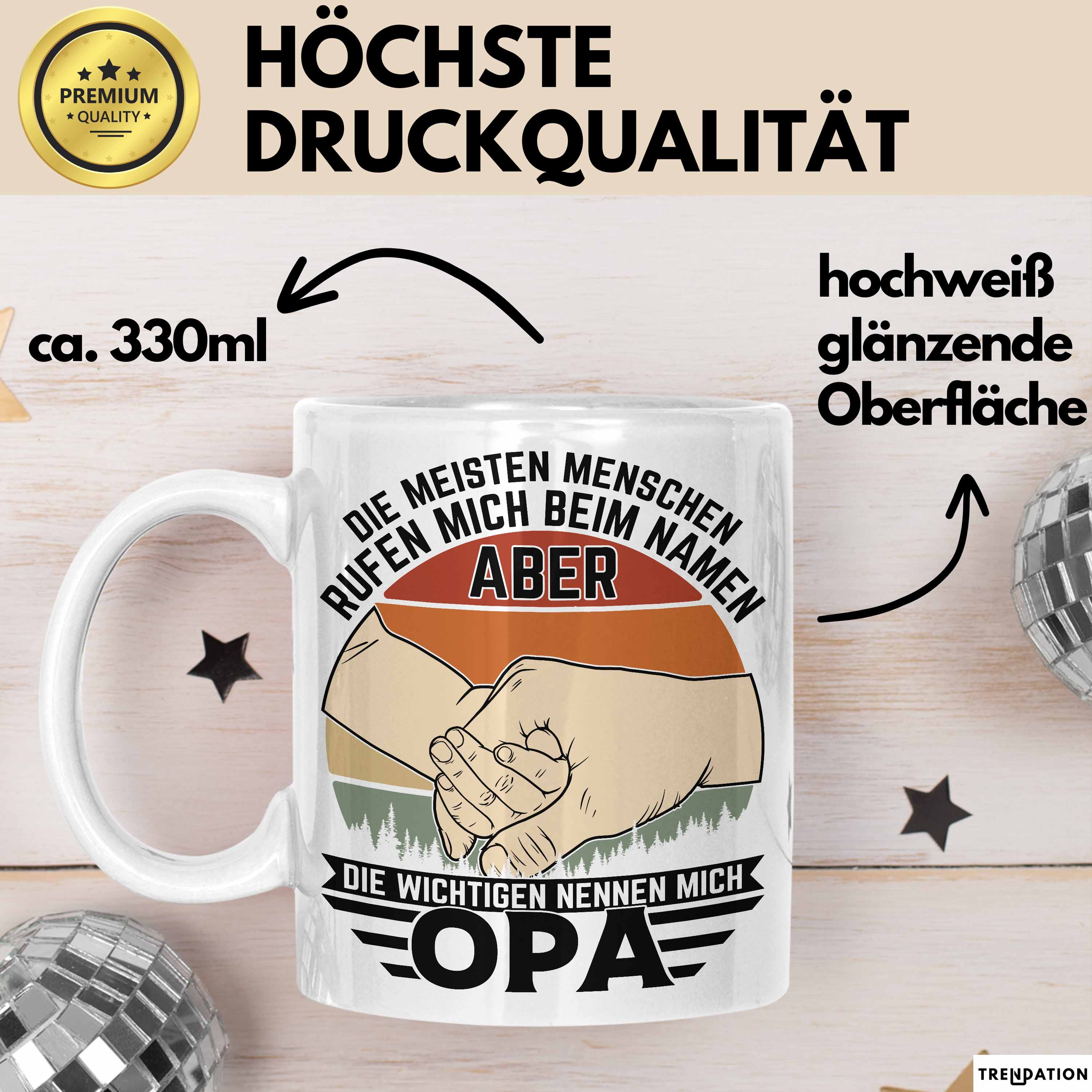 Opa Tasse Geschenk Bester Opa Geschenkidee Kaffee-Becher Geburtstag Die Meisten