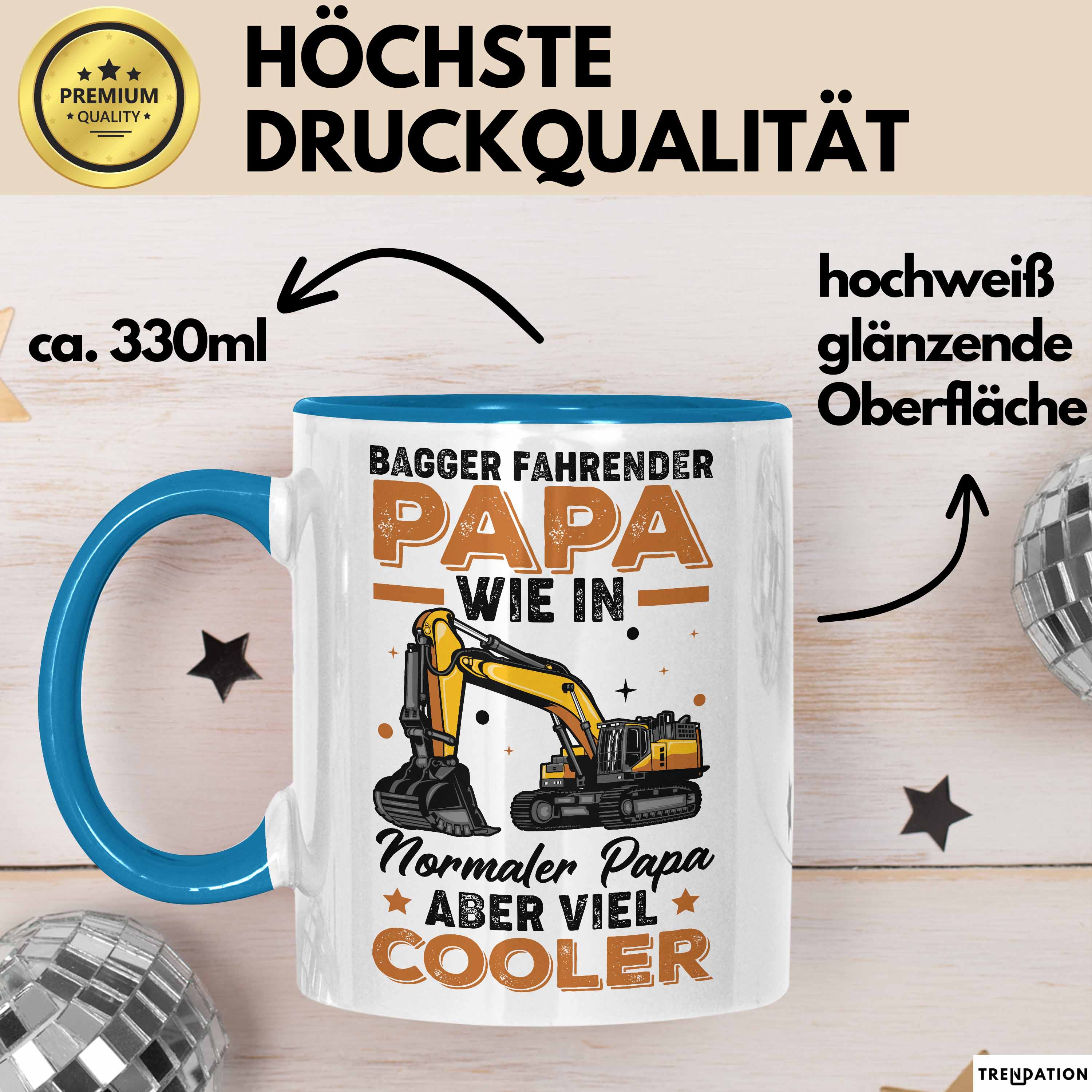 Baggerfahrer Papa Tasse Geschenk Baggerfahrender Papa Wie Ein Normaler Papa Aber