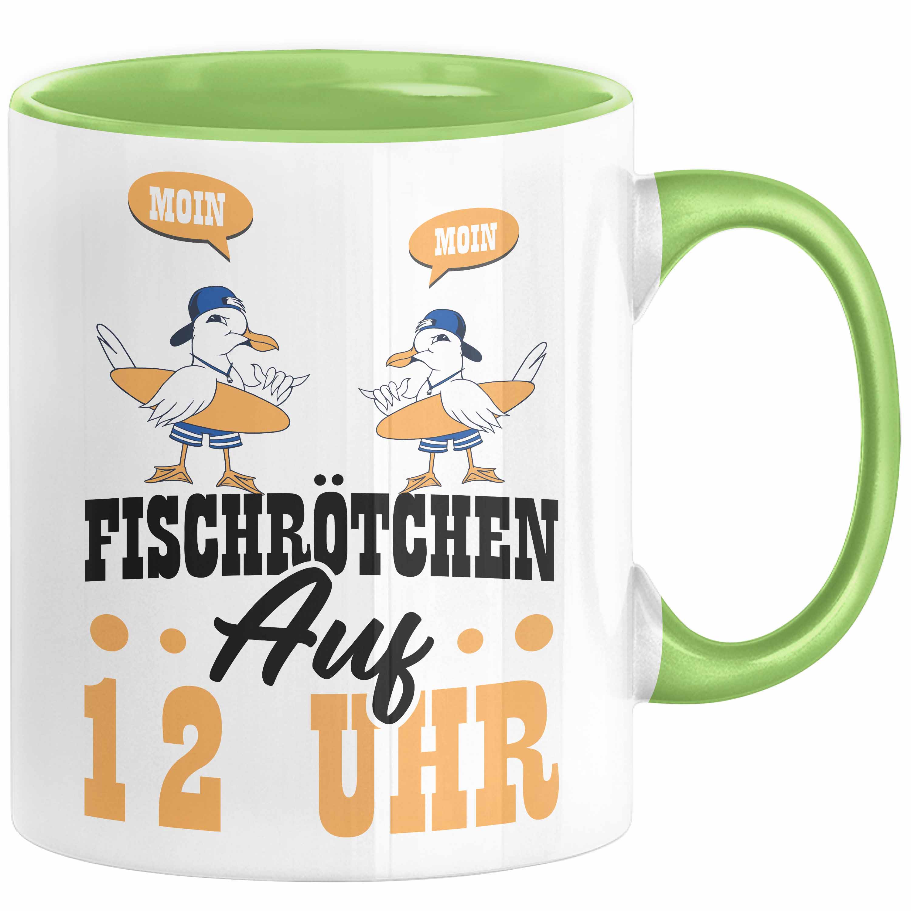 Moin Tasse Geschenk Norddeutschland Sylt Norderney Möwen Fischbrötchen Geschenki