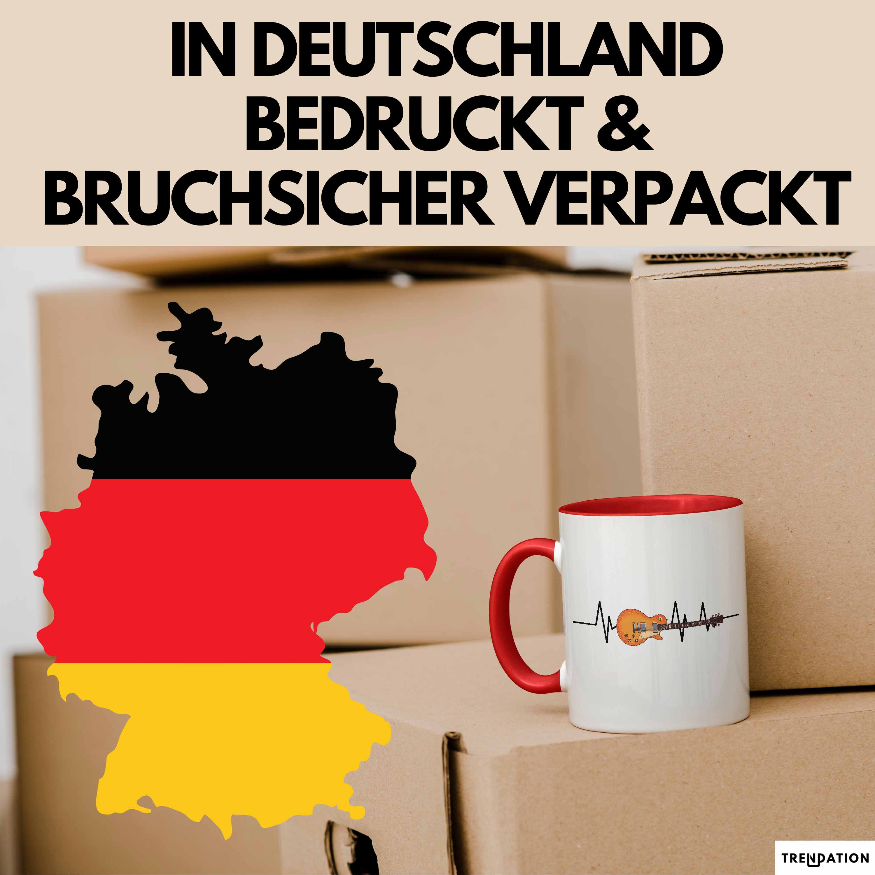 Gitarrenspieler Geschenk Tasse Gitarre Herzschlag Kaffee-Becher